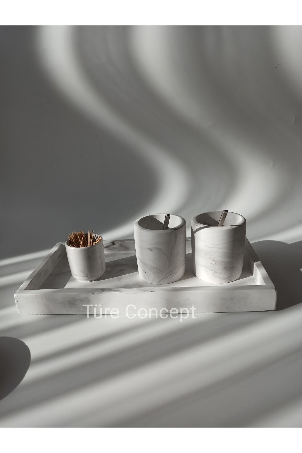 Ture Concept-Marble Patterned Salt and Pepper Shakers Base Set 4