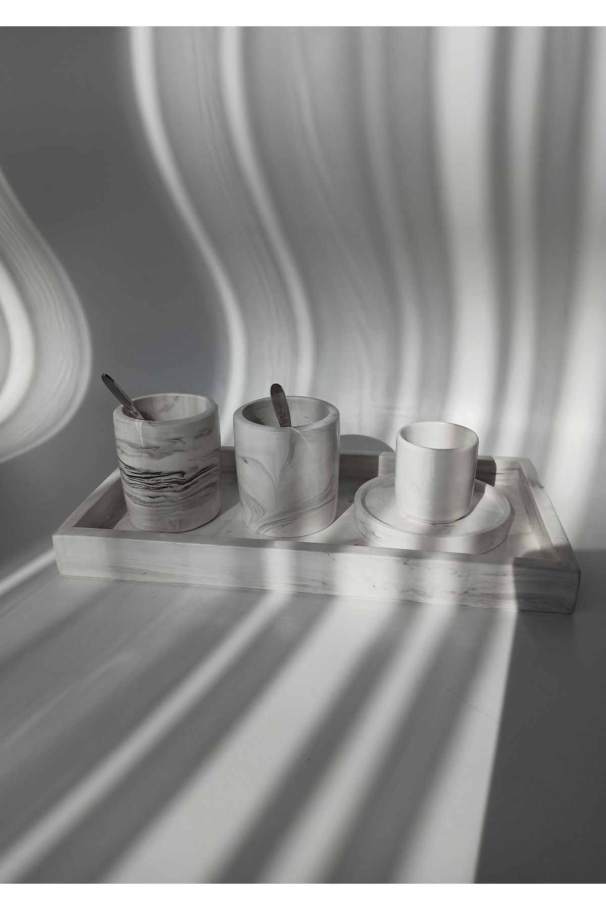 Ture Concept-Marble Patterned Salt and Pepper Shakers Base Set 5