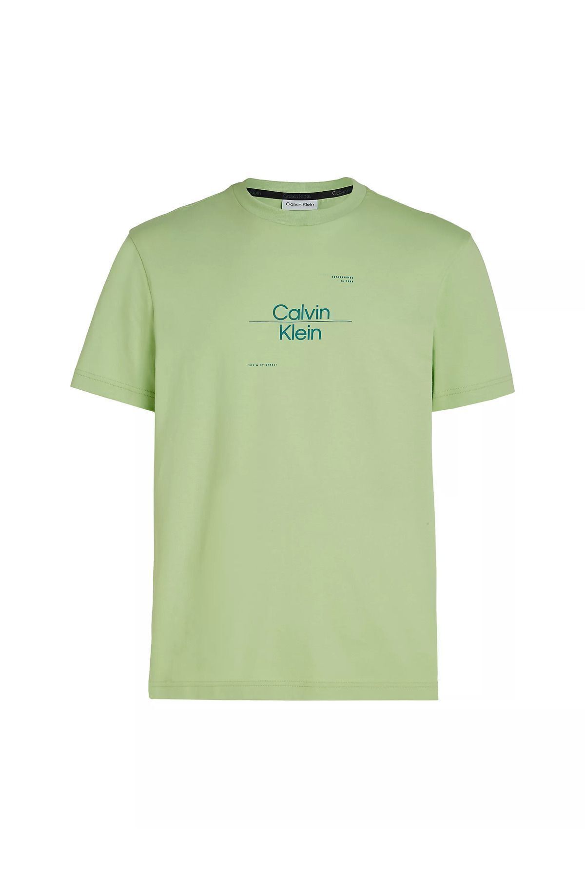 تی شرت سبز مردانه آستین کوتاه فلش به طور منظم K10K12489 LJ4 Calvin Klein