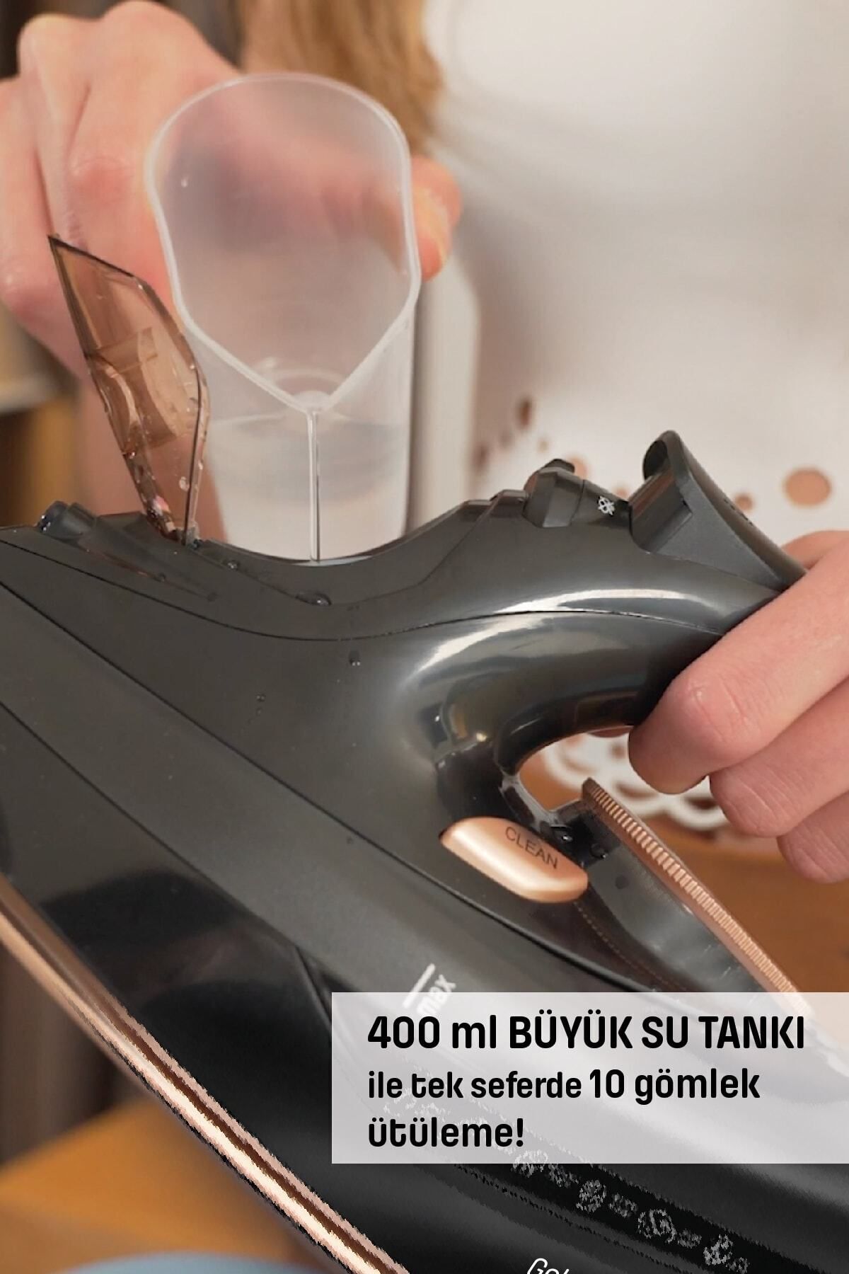 Samba 2200 Watt Seramik Tabanlı Otomatik Kapanma Özellikli 160 gr Şok Buharlı Ütü 5