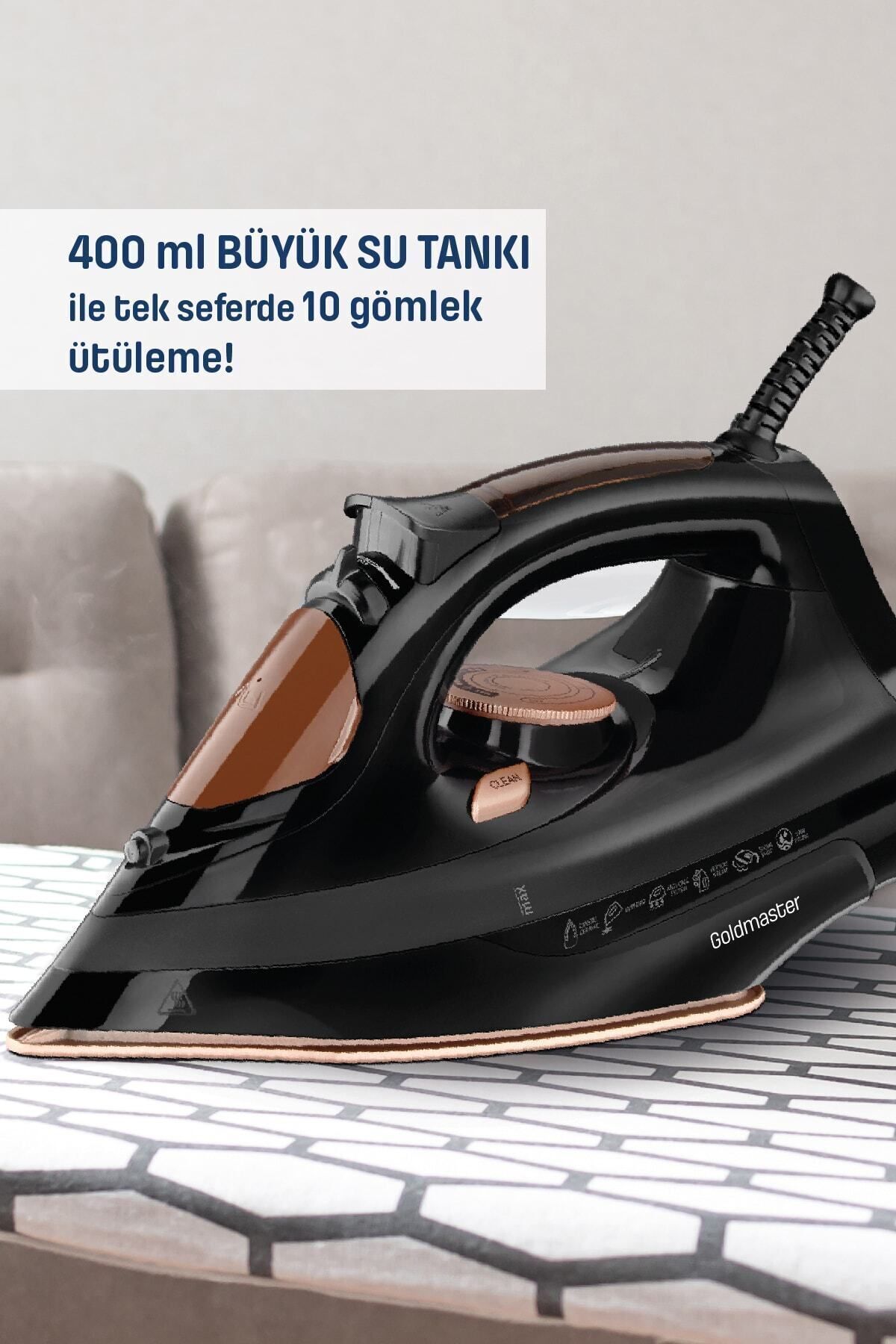 Samba 2200 Watt Seramik Tabanlı Otomatik Kapanma Özellikli 160 gr Şok Buharlı Ütü 6