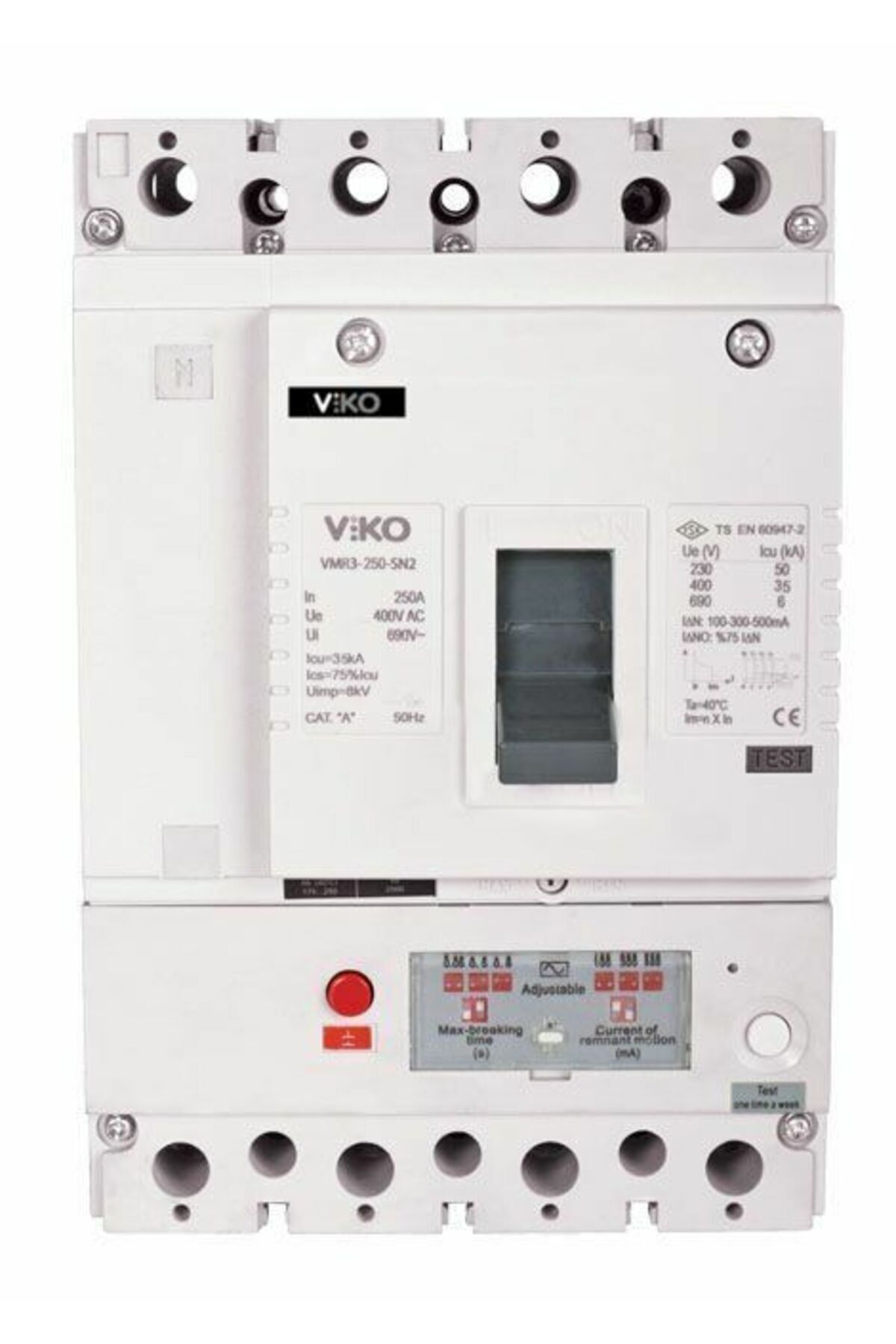 VİKO Viko 4X125 Amper 4 Kutuplu 25kA Kaçak Akımlı Kompakt Şalter