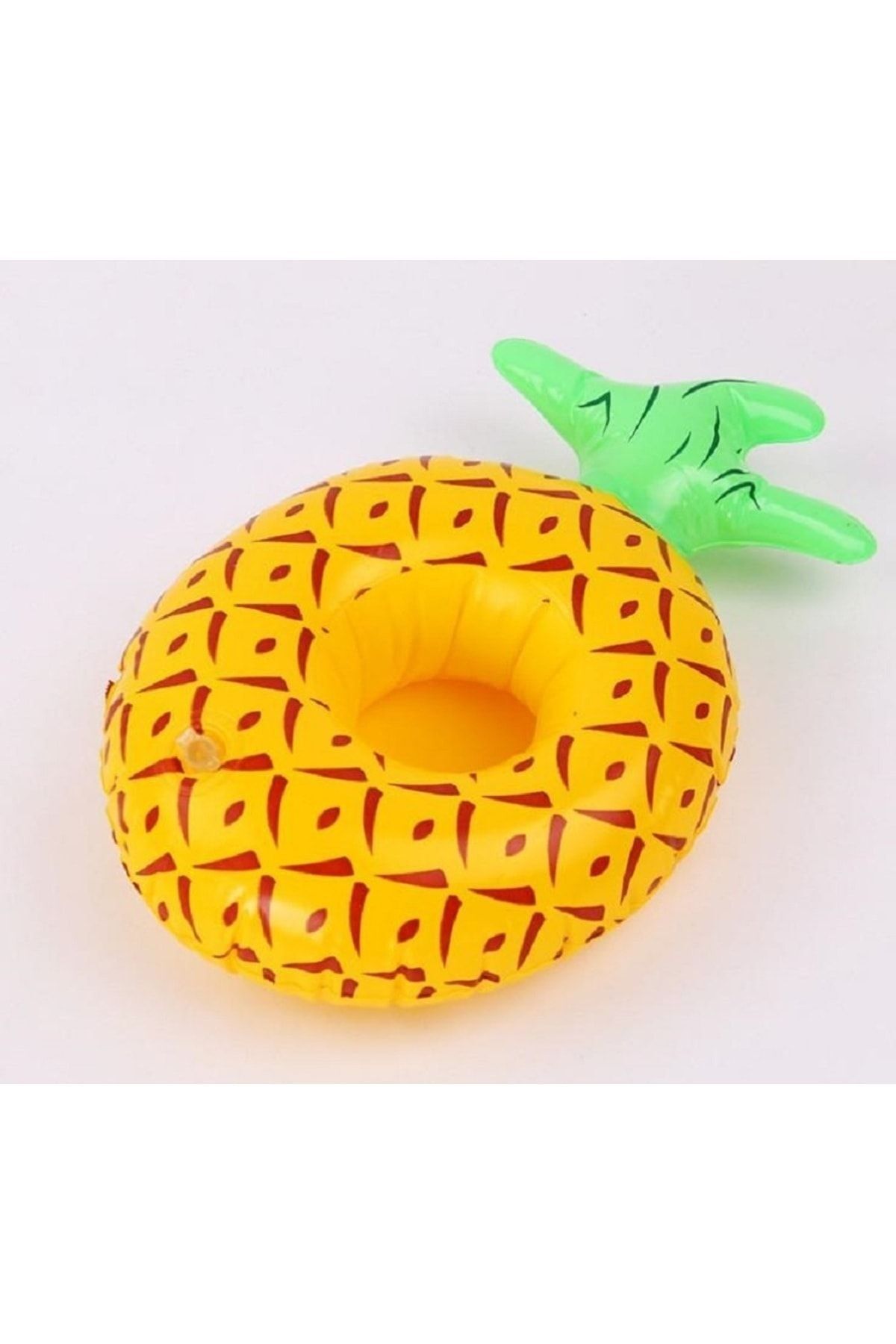 NETAVANTAJ-Pineapple Patterned Inflatable Cup Holder - Pool and Sea Bar 1