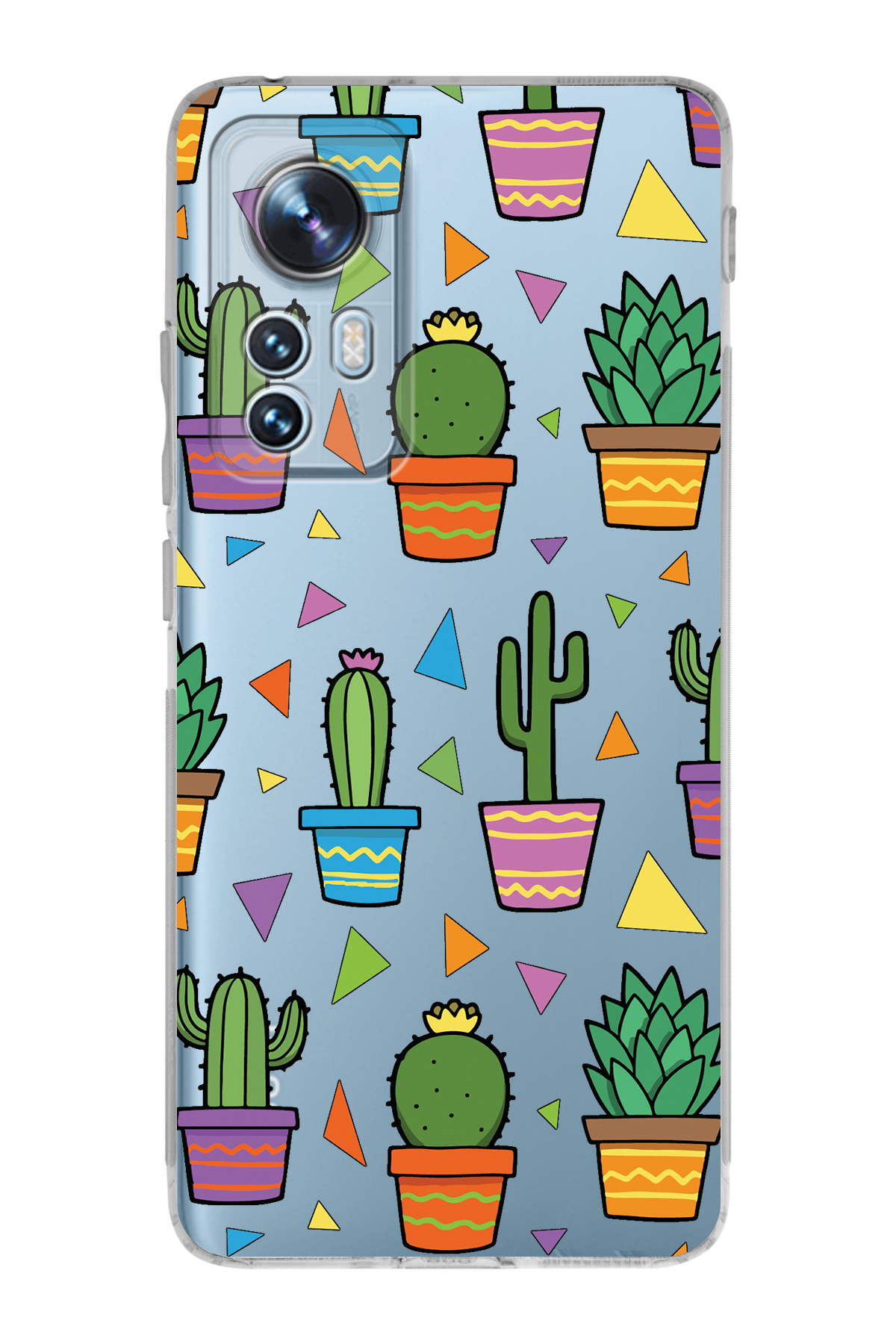 PrinriFy Xiaomi Redmi Note 12S Uyumlu Water Color 4 Baskılı Şeffaf Köşe Korumalı Antişok Kılıf