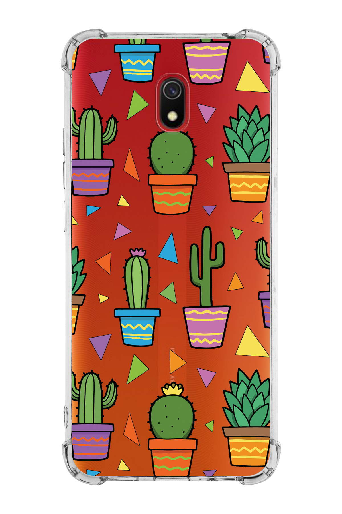 PrinriFy Xiaomi Redmi 8A Uyumlu Water Color 4 Baskılı Şeffaf Köşe Korumalı Antişok Kılıf