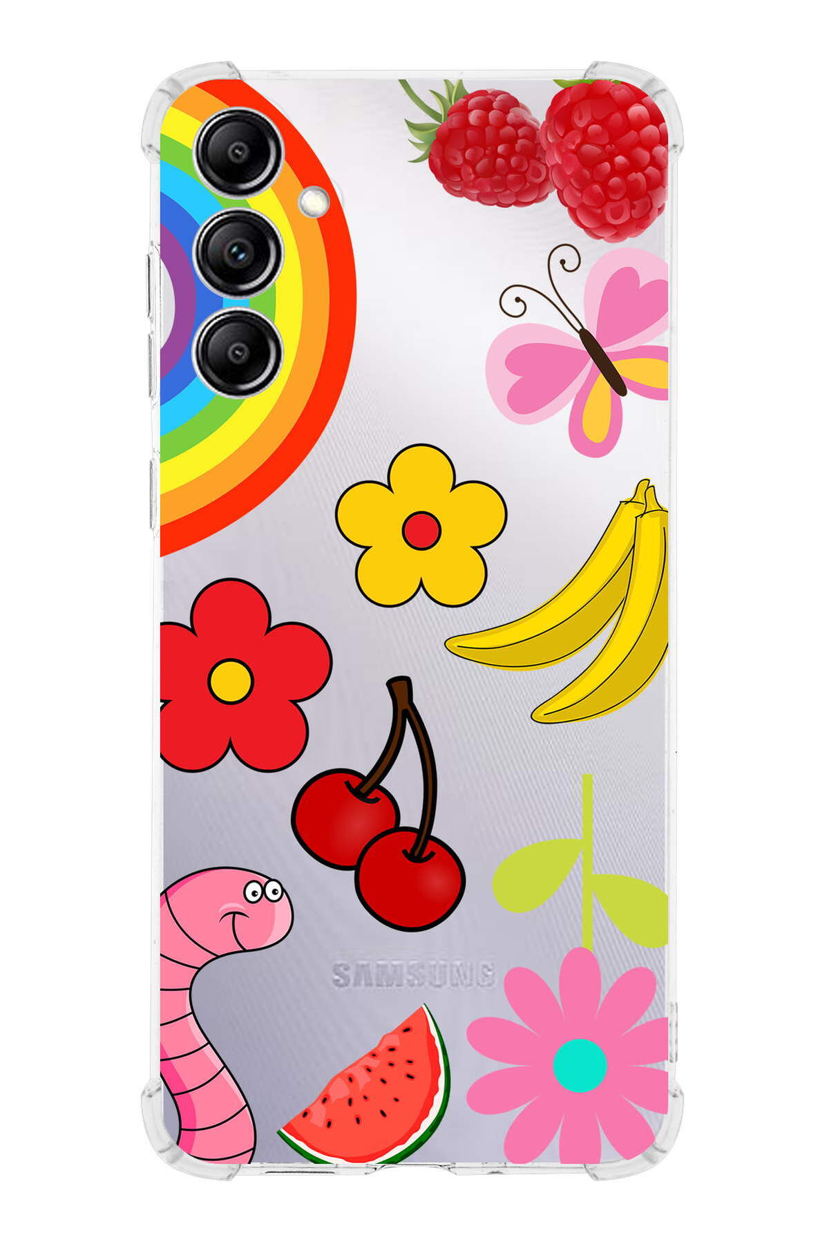 Samsung Galaxy A14 Uyumlu Water Color 5 Baskılı Şeffaf Köşe Korumalı Antişok Kılıf