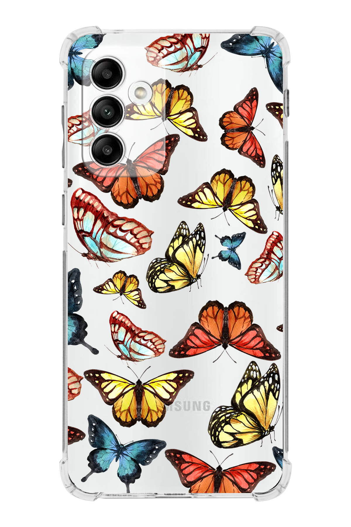 PrinriFy Samsung Galaxy M23 Uyumlu Water Color 2 Baskılı Şeffaf Köşe Korumalı Antişok Kılıf