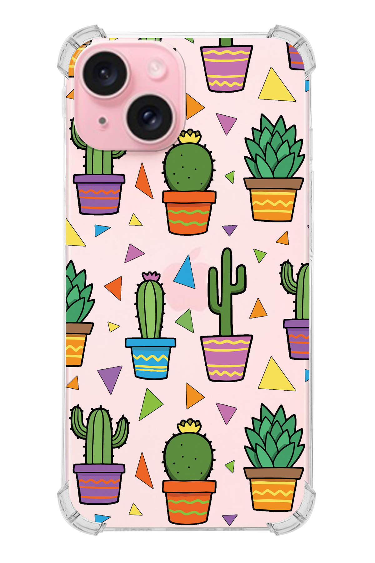 PrinriFy Apple iPhone 15 Plus Uyumlu Water Color 4 Baskılı Şeffaf Köşe Korumalı Antişok Kılıf