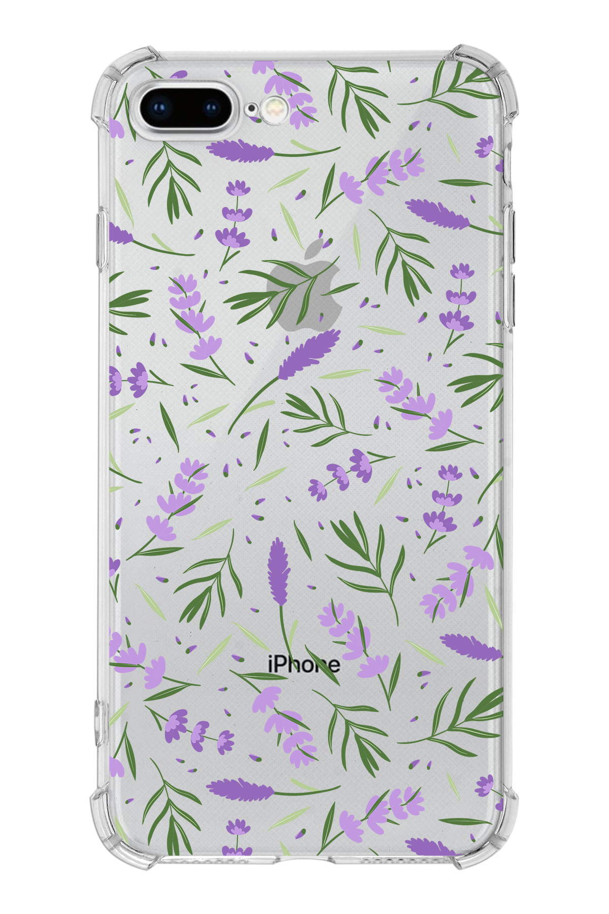 PrinriFy Apple iPhone 8 Plus Uyumlu Water Color 3 Baskılı Şeffaf Köşe Korumalı Antişok Kılıf