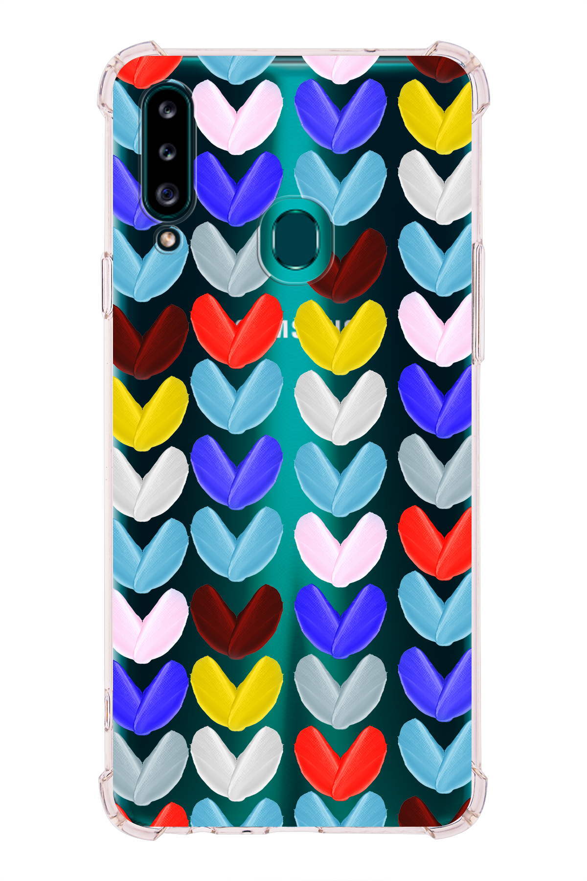 Samsung Galaxy A20S Uyumlu Water Color 1 Baskılı Şeffaf Köşe Korumalı Antişok Kılıf