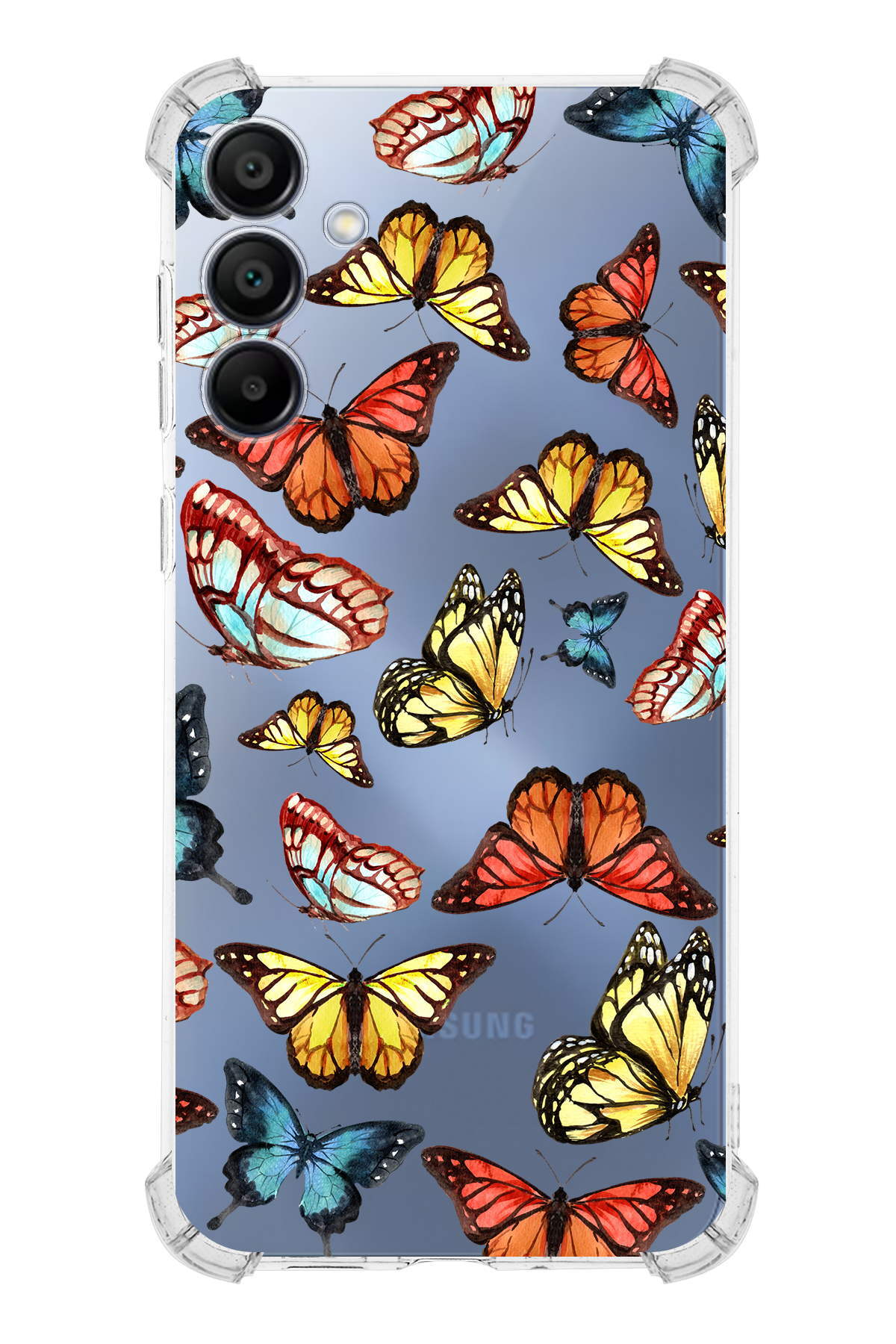 Samsung Galaxy A15 Uyumlu Water Color 2 Baskılı Şeffaf Köşe Korumalı Antişok Kılıf