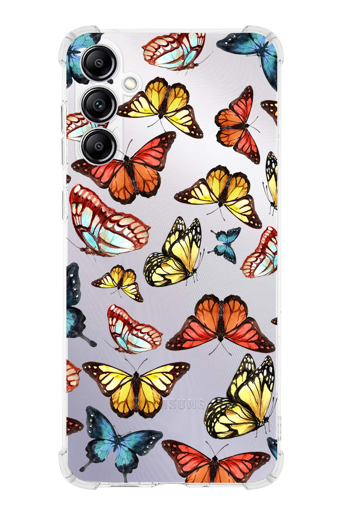 Samsung Galaxy A14 Uyumlu Water Color 2 Baskılı Şeffaf Köşe Korumalı Antişok Kılıf