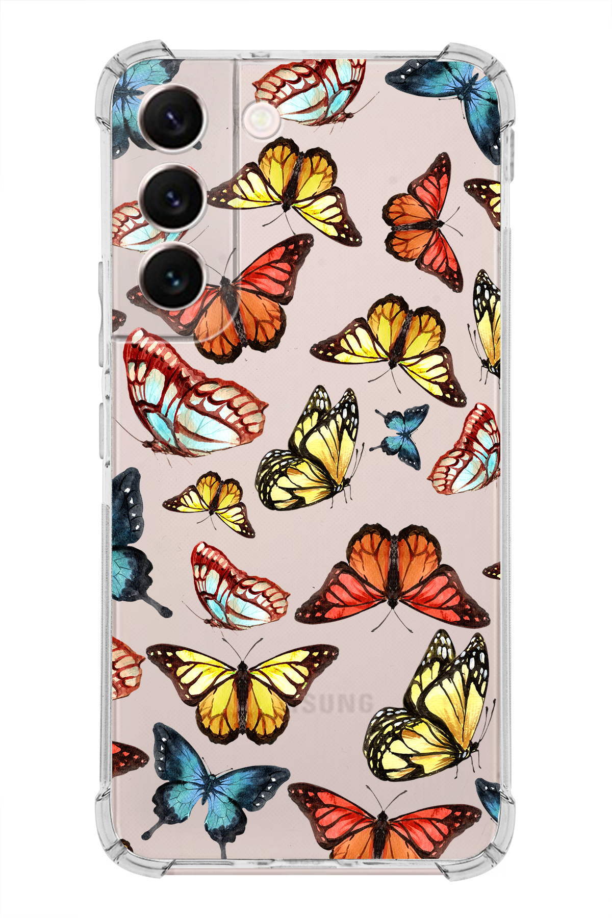 PrinriFy Samsung Galaxy S22 Uyumlu Water Color 2 Baskılı Şeffaf Köşe Korumalı Antişok Kılıf