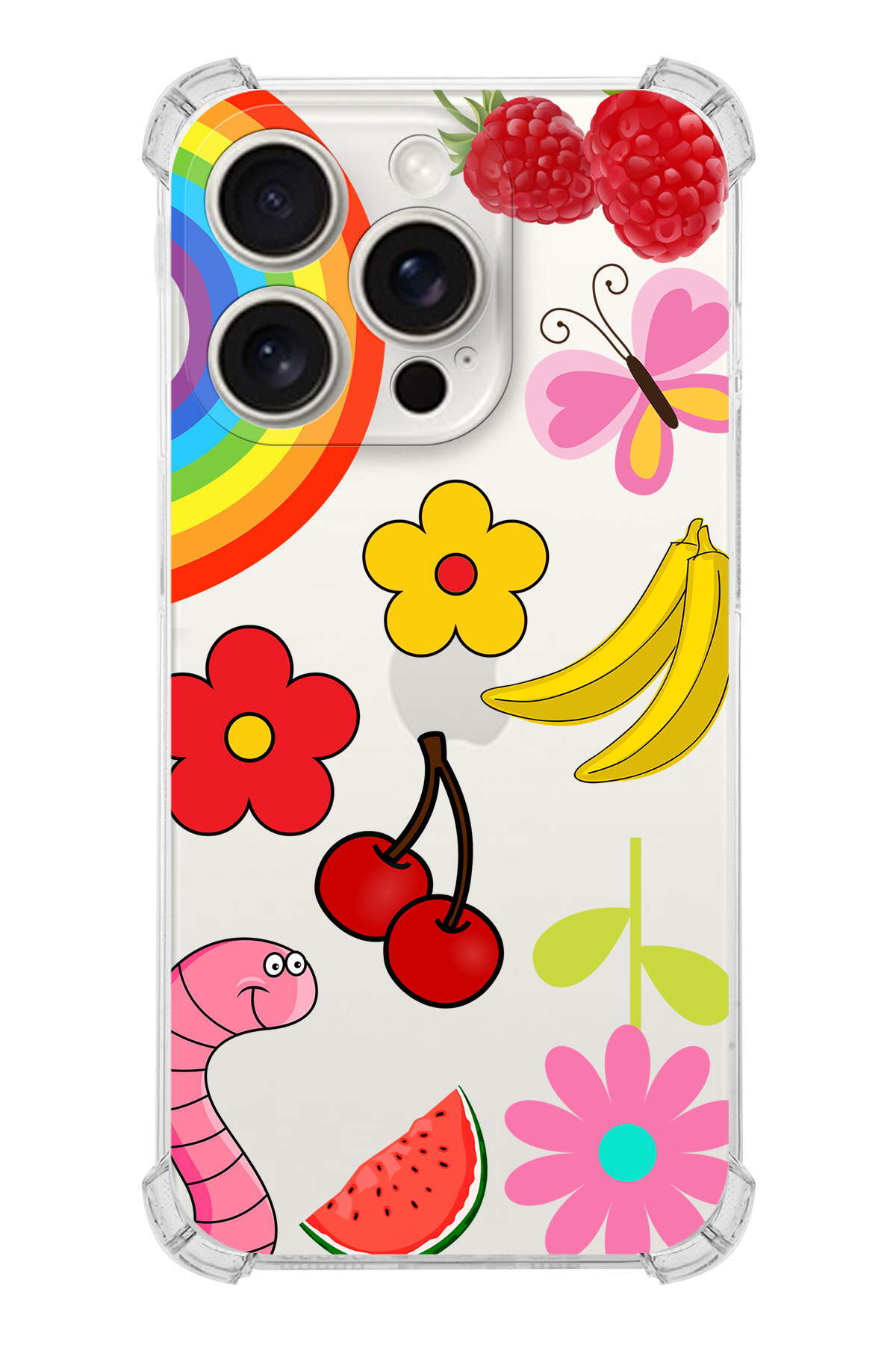 PrinriFy Apple iPhone 15 Pro Max Nazar 5 Şeffaf Köşe ve Kamera Korumalı Korumalı Antişok Kılıf