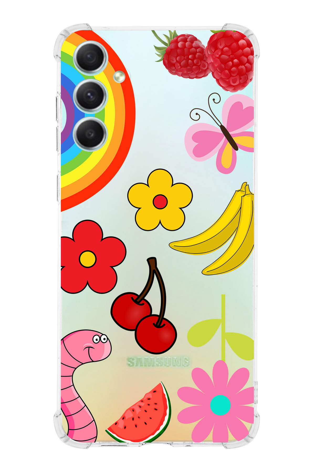 Samsung Galaxy A34 Uyumlu Water Color 5 Baskılı Şeffaf Köşe Korumalı Antişok Kılıf