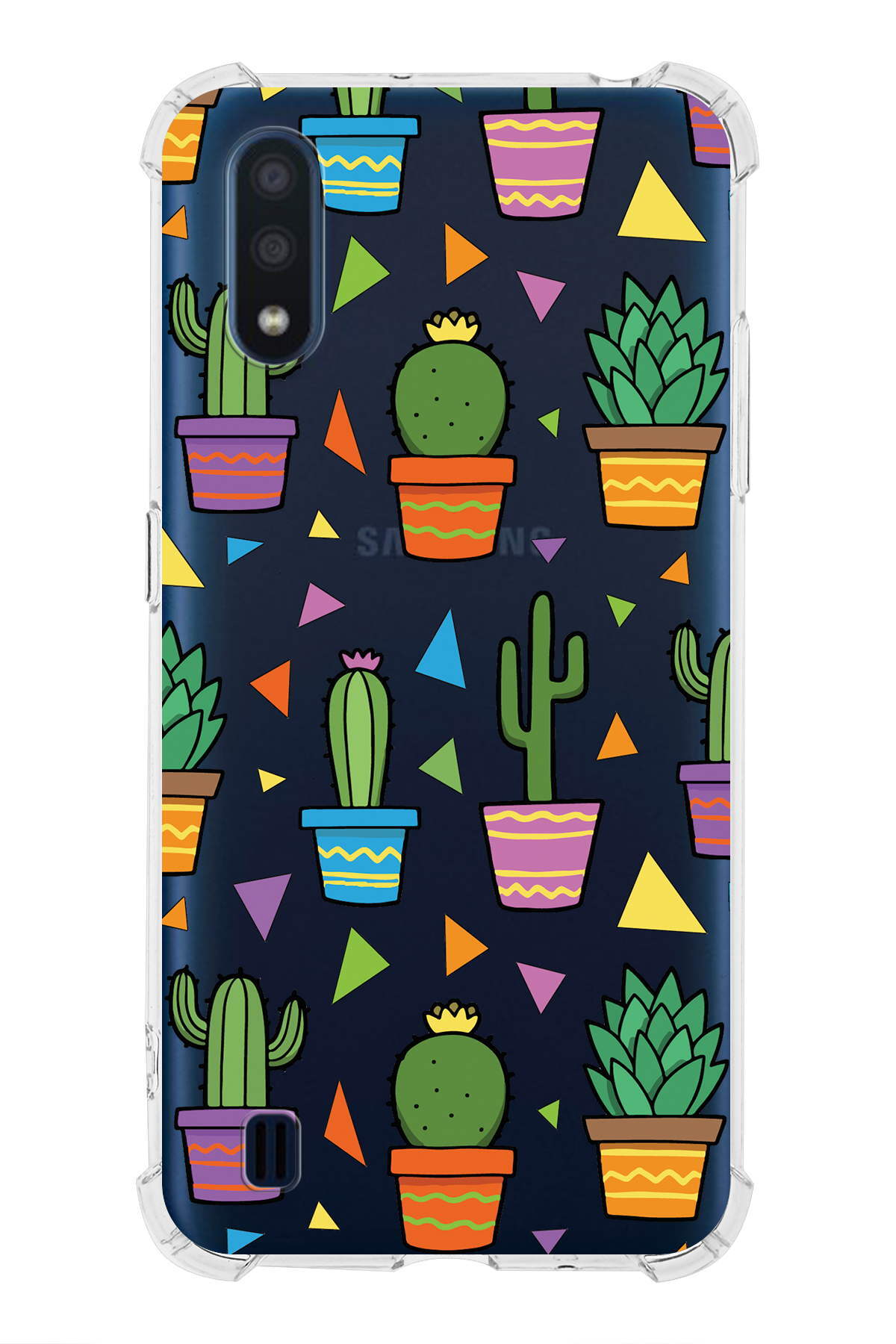 Galaxy A01 Uyumlu Water Color 4 Baskılı Şeffaf Köşe Korumalı Antişok Kılıf