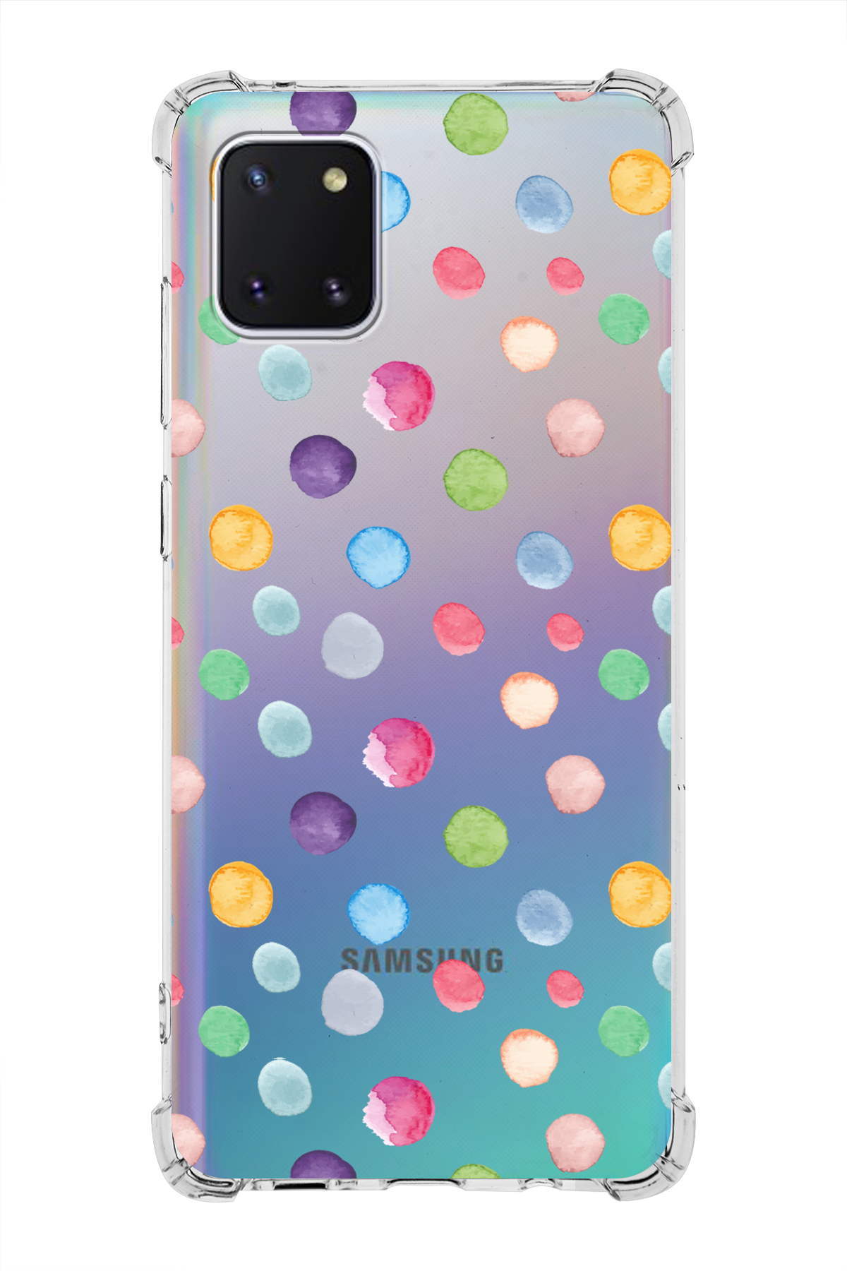 PrinriFy Samsung Galaxy Note 10 Lite Water Color 6 Baskılı Şeffaf Köşe Korumalı Antişok Kılıf
