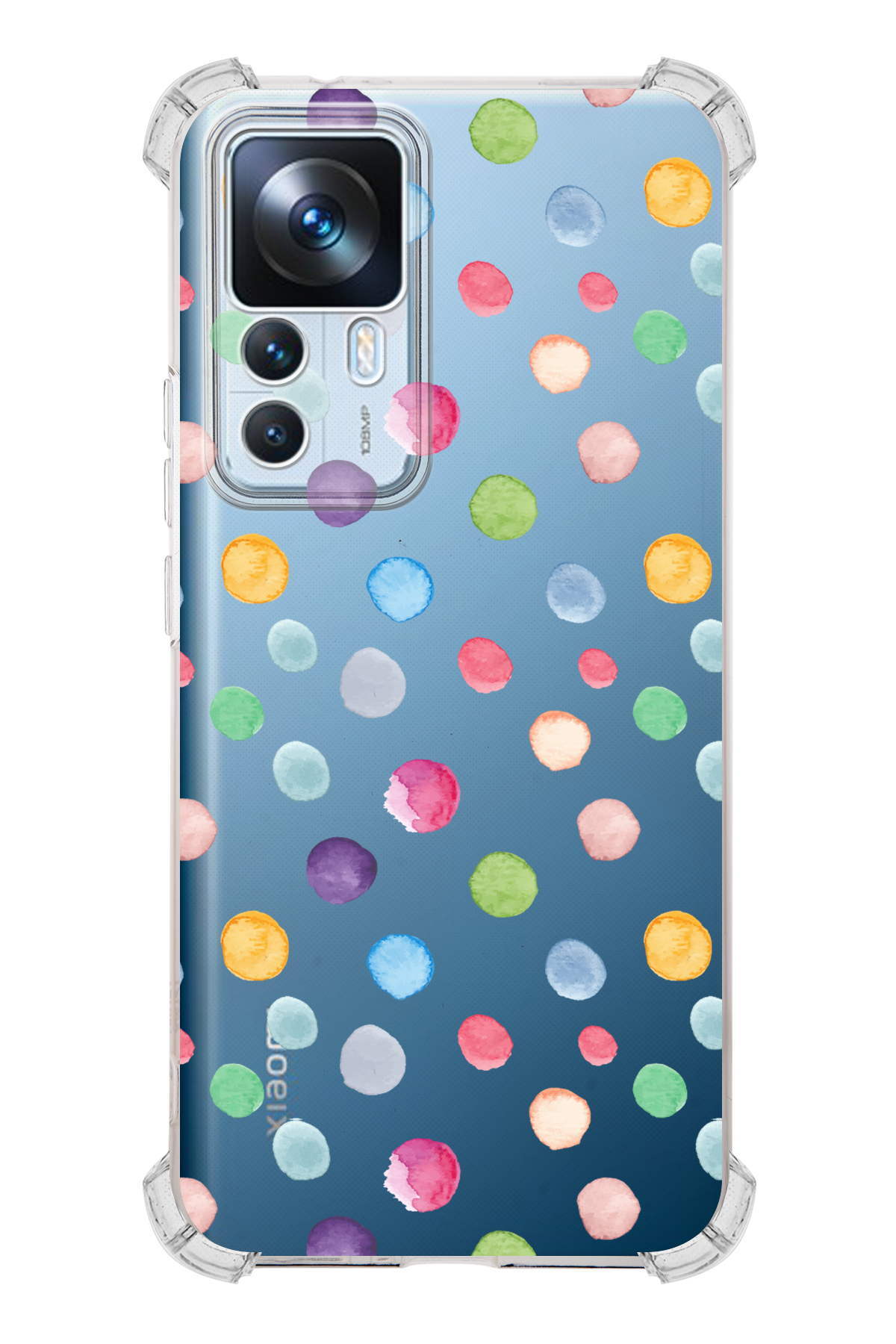 PrinriFy Xiaomi Mi 12T Uyumlu Water Color 6 Baskılı Şeffaf Köşe Korumalı Antişok Kılıf