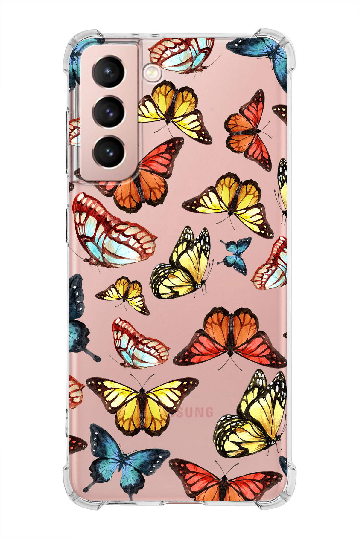 PrinriFy Samsung Galaxy S21 Uyumlu Water Color 2 Baskılı Şeffaf Köşe Korumalı Antişok Kılıf