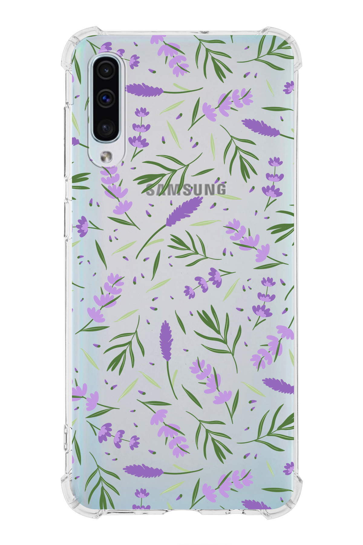 Samsung Galaxy A30S Uyumlu Water Color 3 Baskılı Şeffaf Köşe Korumalı Antişok Kılıf