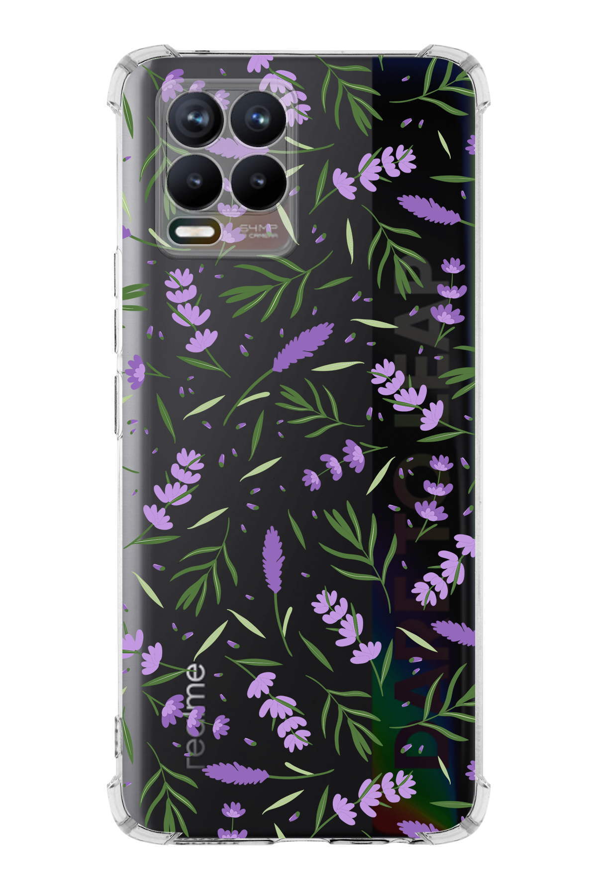 Realme 8 Uyumlu Water Color 3 Baskılı Şeffaf Köşe Korumalı Antişok Kılıf