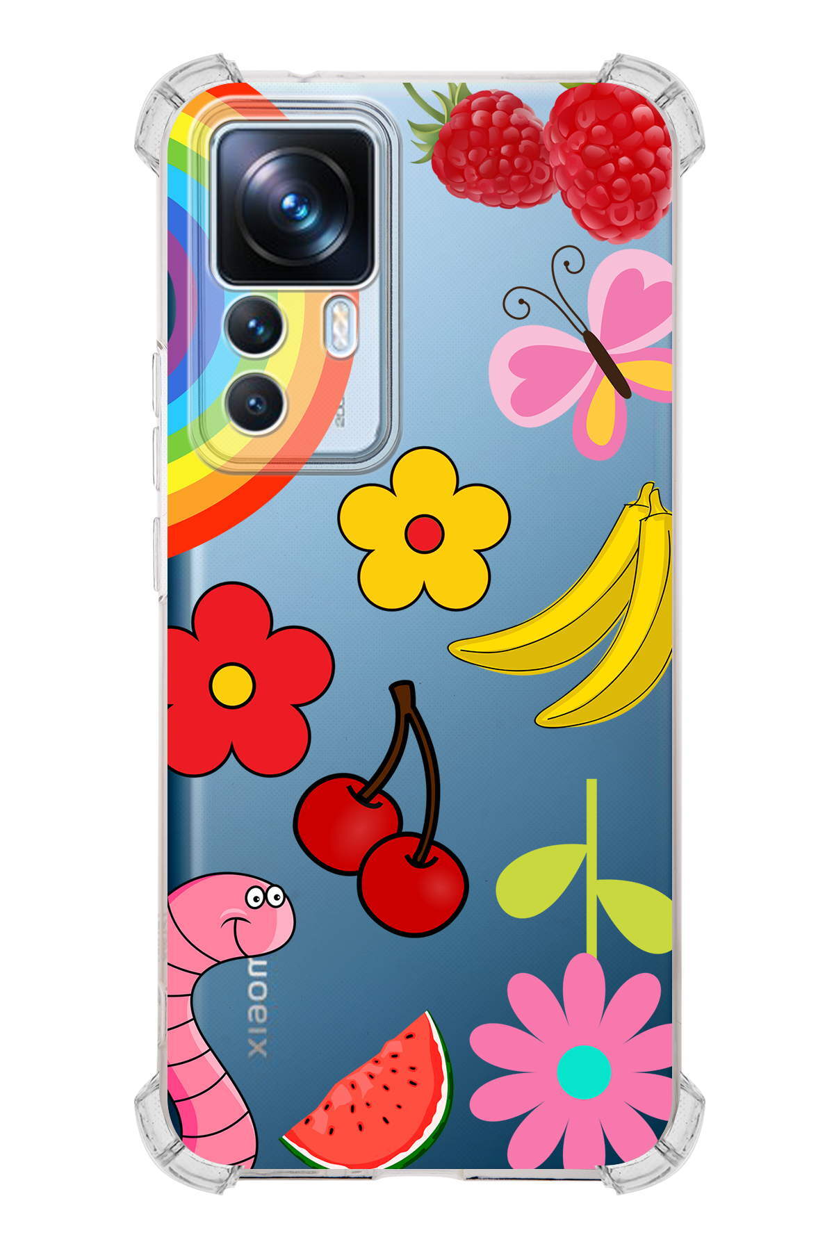 PrinriFy Xiaomi Mi 12T Pro Uyumlu Water Color 5 Baskılı Şeffaf Köşe Korumalı Antişok Kılıf