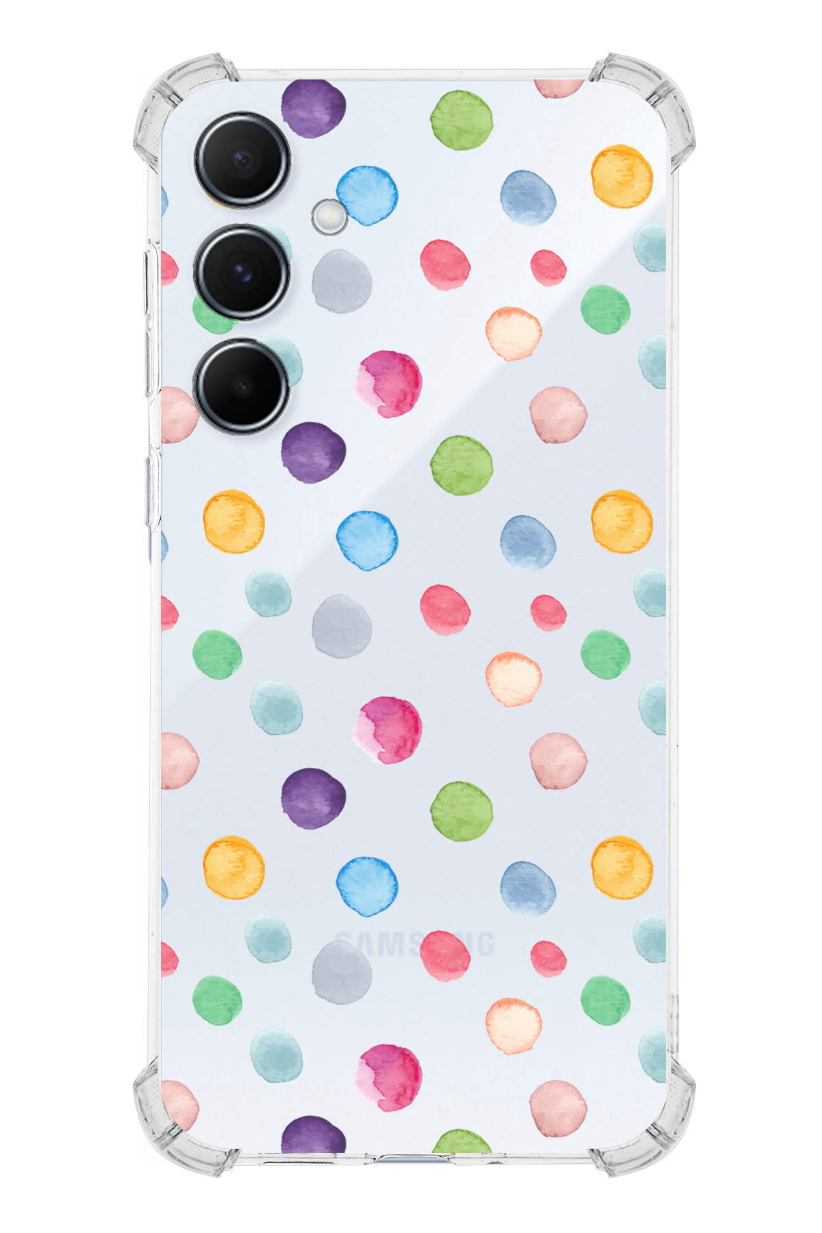 Samsung Galaxy A55 Uyumlu Water Color 6 Baskılı Şeffaf Köşe Korumalı Antişok Kılıf