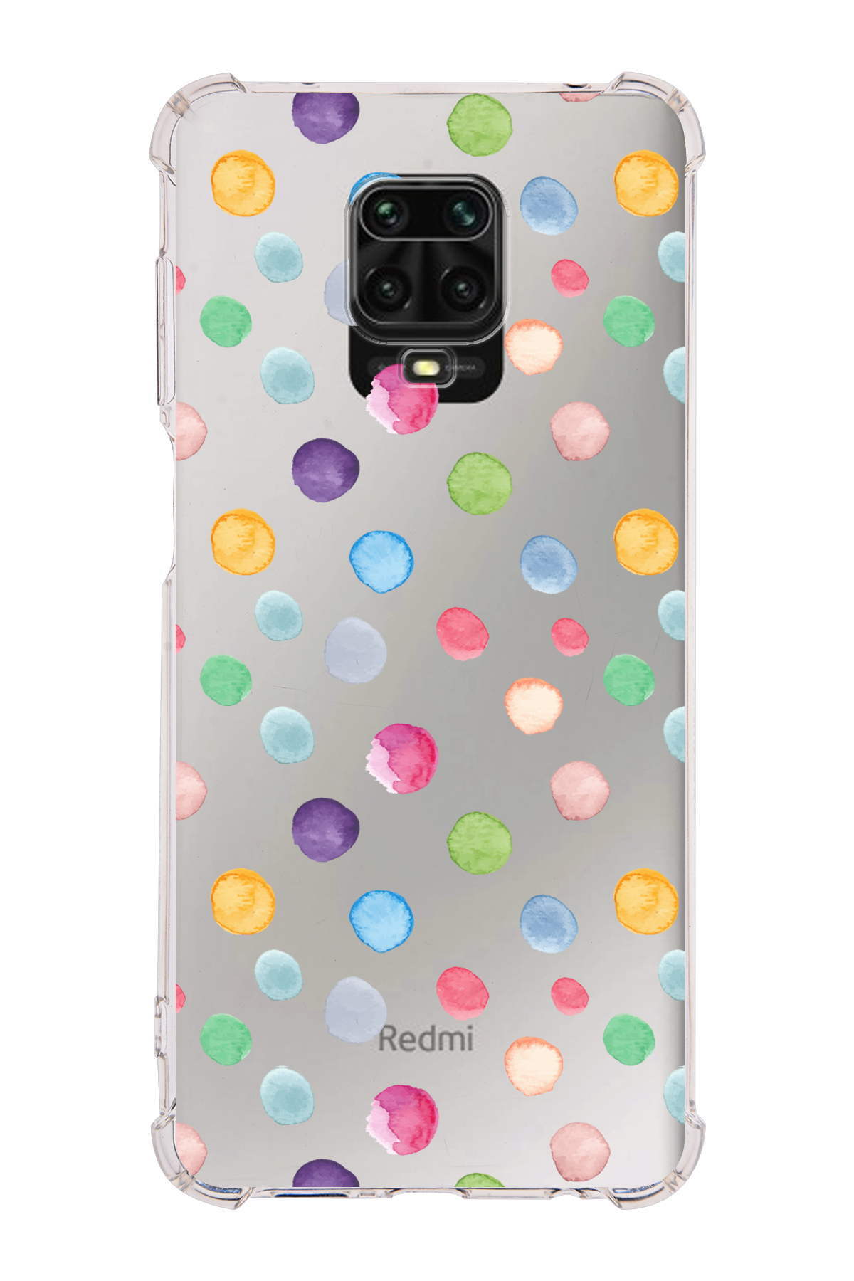 PrinriFy Xiaomi Redmi Note 9s Uyumlu Water Color 6 Baskılı Şeffaf Köşe Korumalı Antişok Kılıf