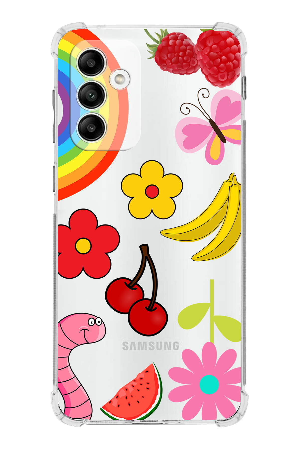 Samsung Galaxy A04s Uyumlu Water Color 5 Baskılı Şeffaf Köşe Korumalı Antişok Kılıf