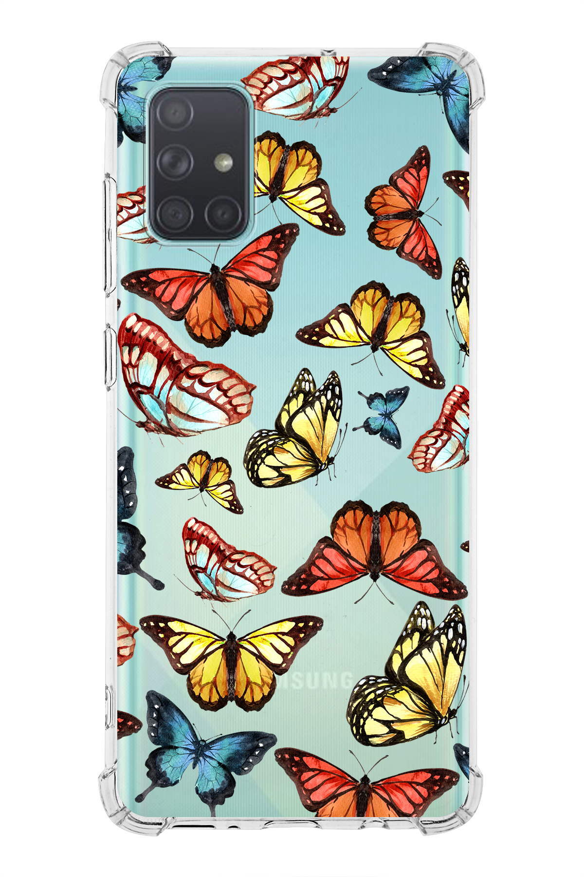 Samsung Galaxy A71 Uyumlu Water Color 2 Baskılı Şeffaf Köşe Korumalı Antişok Kılıf