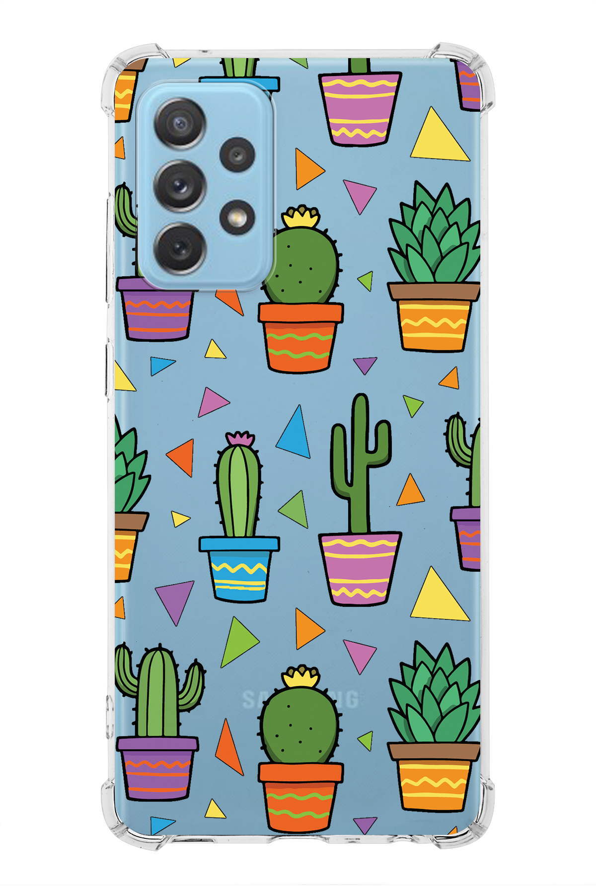 Samsung Galaxy A72 Uyumlu Water Color 4 Baskılı Şeffaf Köşe Korumalı Antişok Kılıf