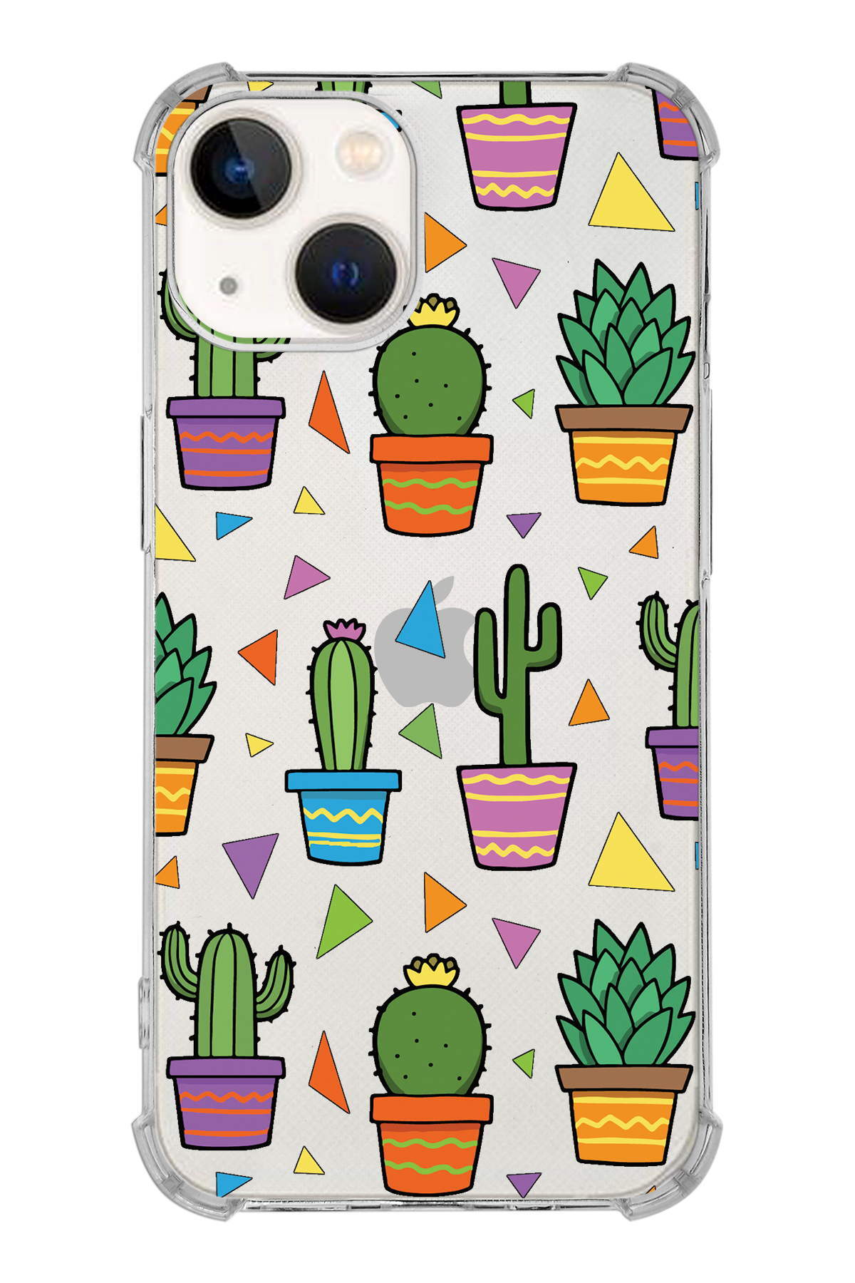 PrinriFy Apple iPhone 13 Uyumlu Water Color 4 Baskılı Şeffaf Köşe Korumalı Antişok Kılıf