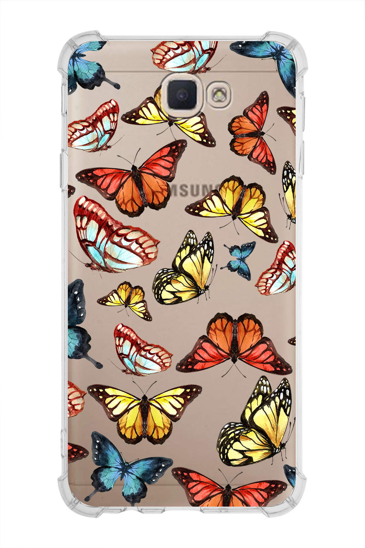 Samsung Galaxy J7 Prime Uyumlu Water Color 2 Baskılı Şeffaf Köşe Korumalı Antişok Kılıf