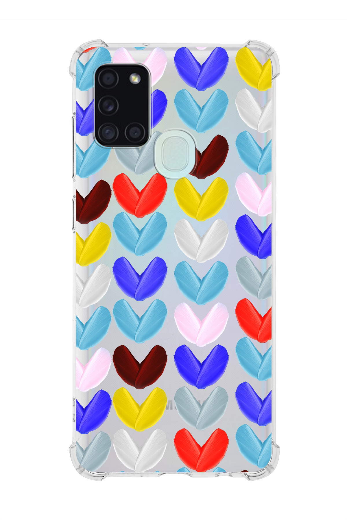 Samsung Galaxy A21S Uyumlu Water Color 1 Baskılı Şeffaf Köşe Korumalı Antişok Kılıf