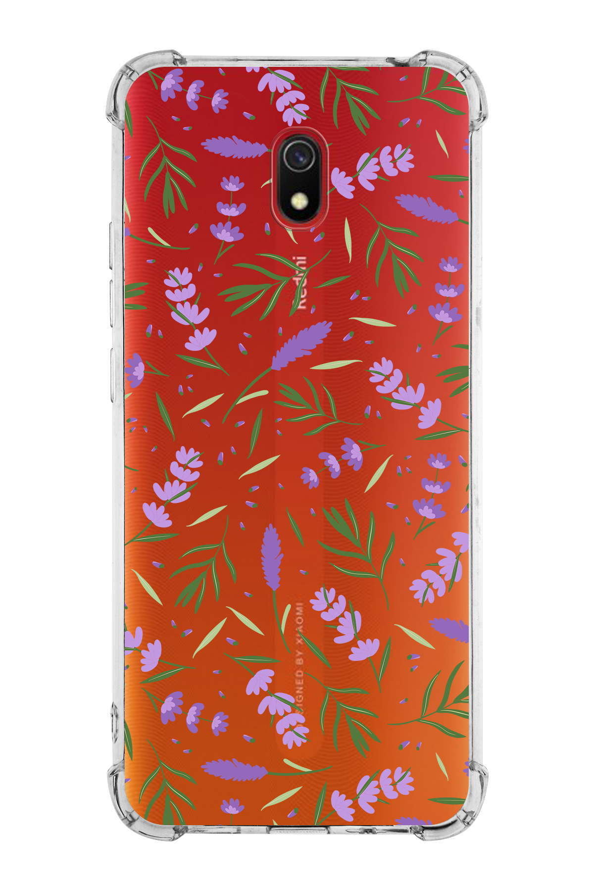 PrinriFy Xiaomi Redmi 8A Uyumlu Water Color 3 Baskılı Şeffaf Köşe Korumalı Antişok Kılıf
