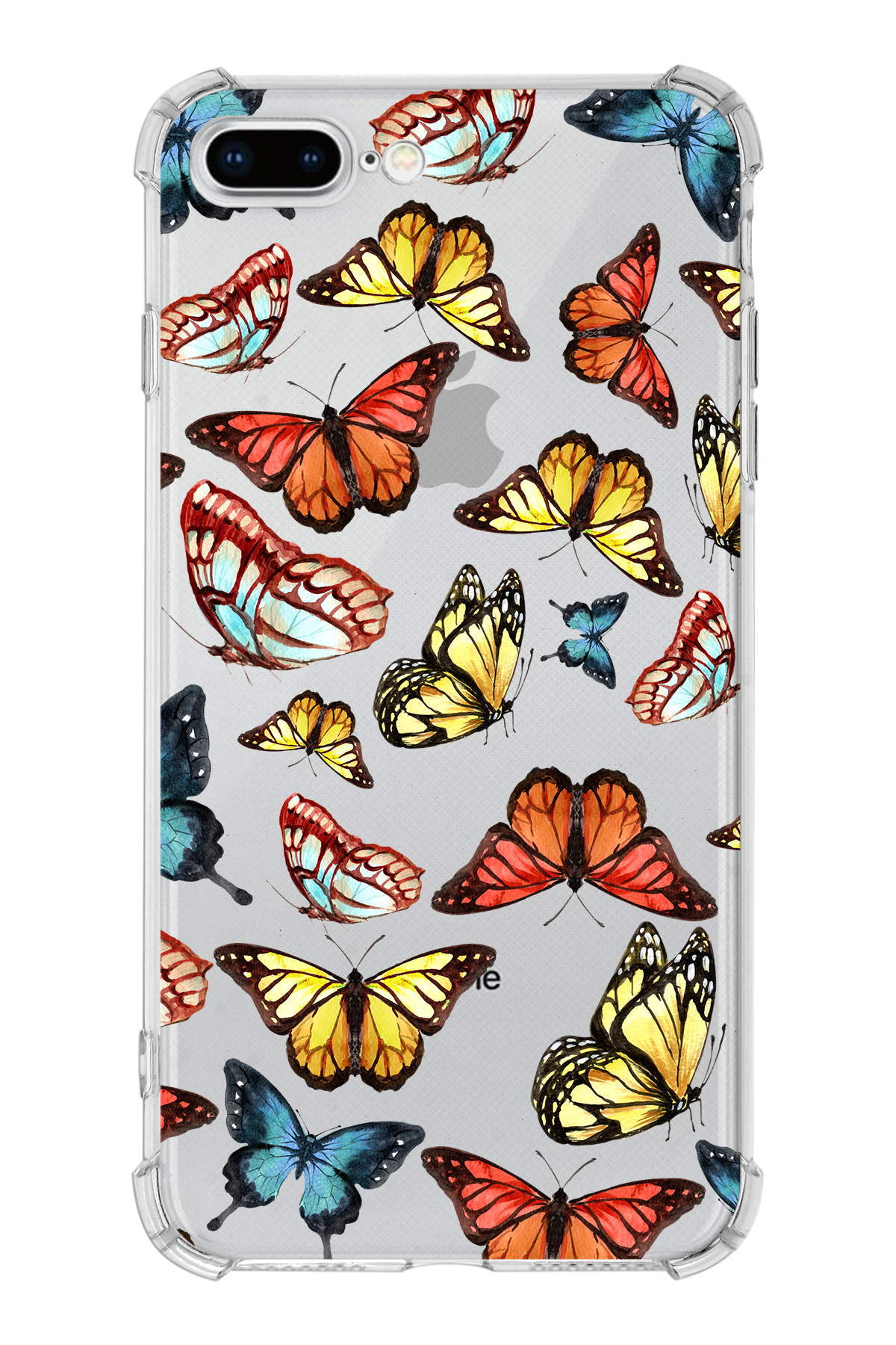 PrinriFy Apple iPhone 8 Plus Uyumlu Water Color 2 Baskılı Şeffaf Köşe Korumalı Antişok Kılıf