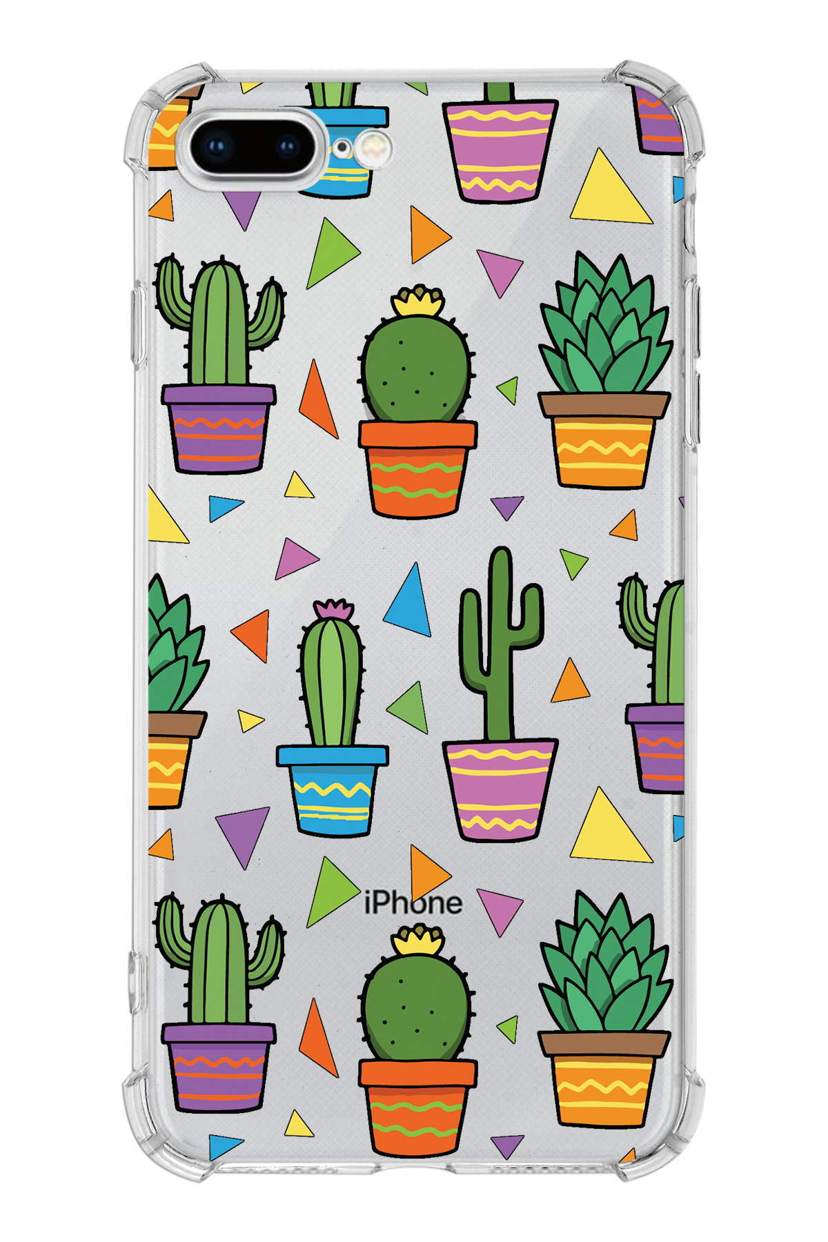 PrinriFy Apple iPhone 7 Plus Uyumlu Water Color 4 Baskılı Şeffaf Köşe Korumalı Antişok Kılıf