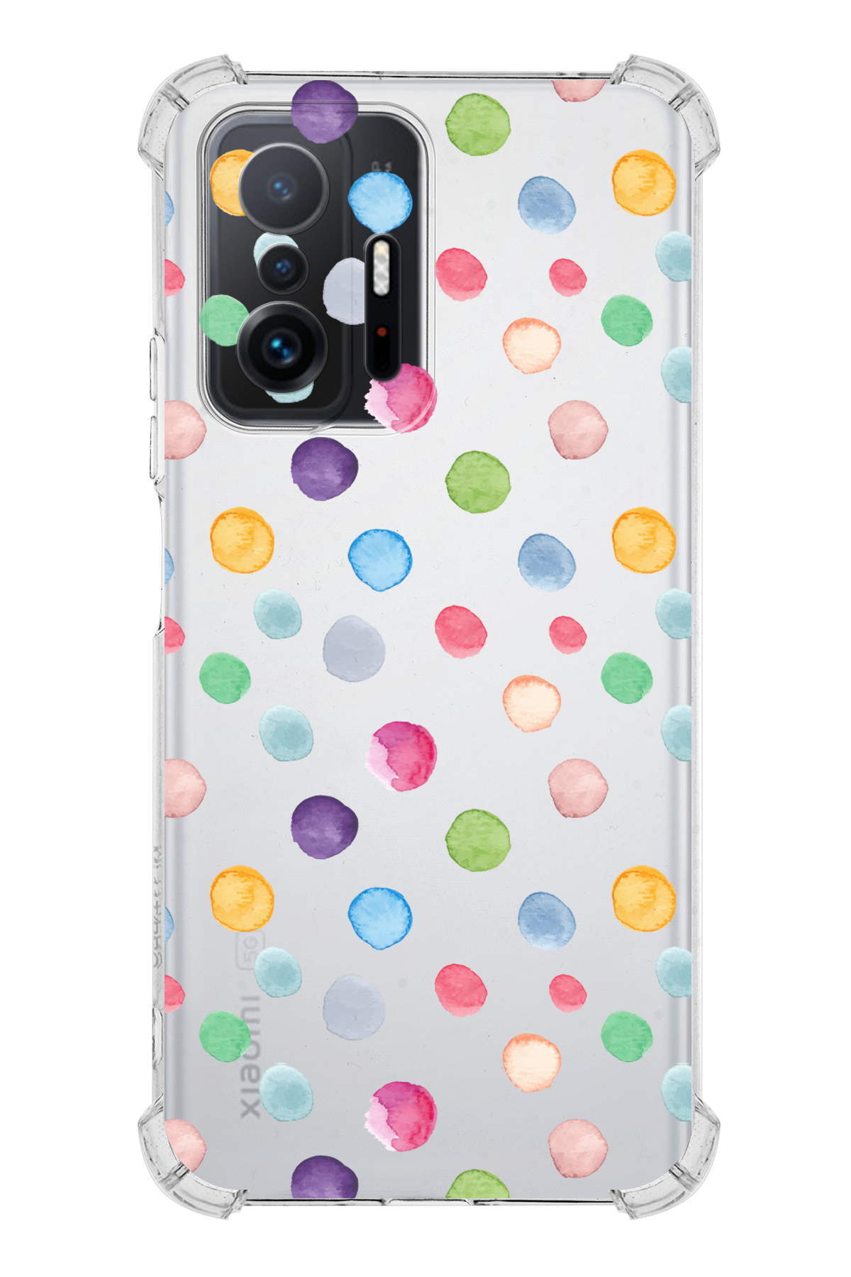 PrinriFy Xiaomi Mi 11T Uyumlu Water Color 6 Baskılı Şeffaf Köşe Korumalı Antişok Kılıf