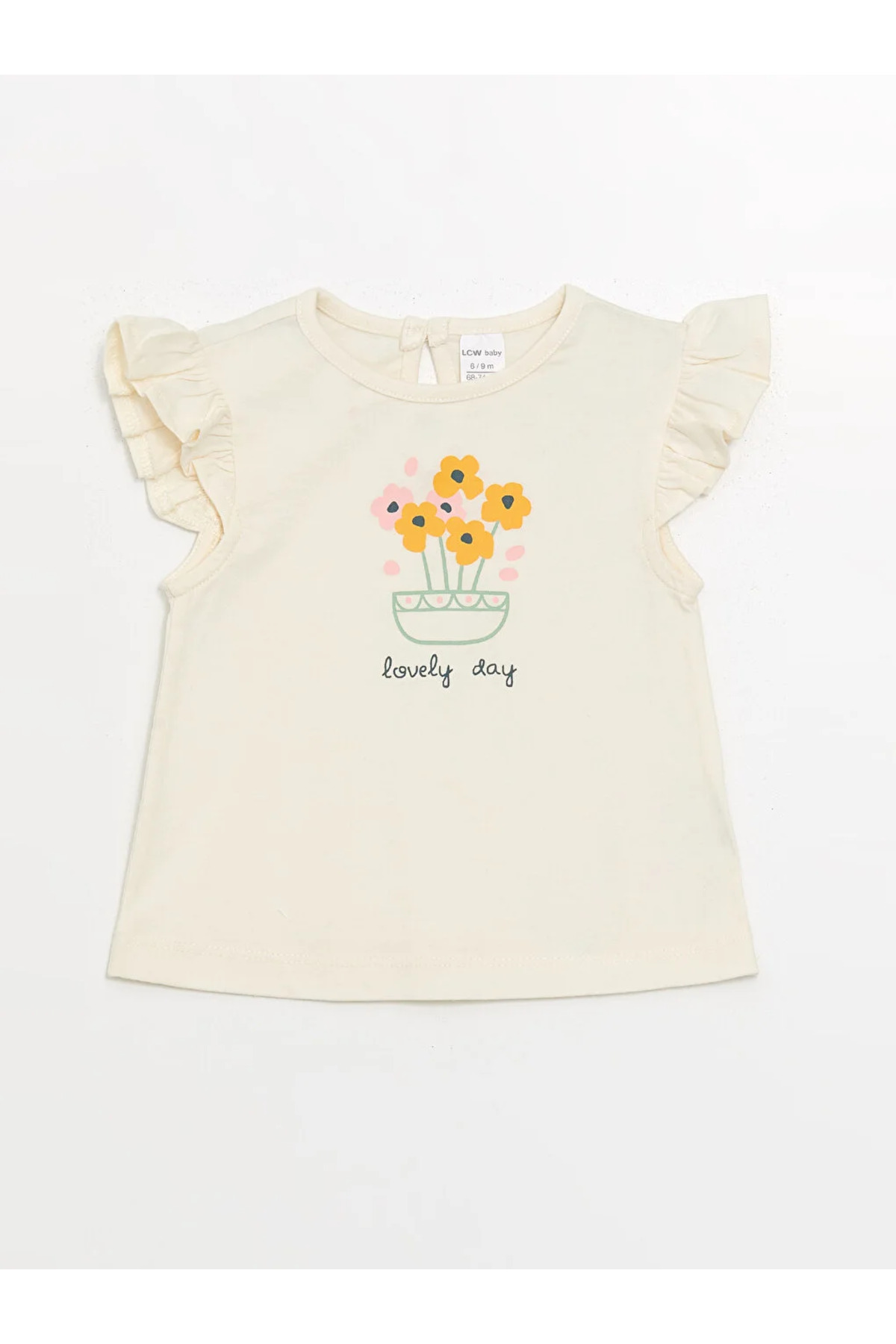 LC Waikiki LCW baby Bisiklet Yaka Kısa Kollu Çiçekli Kız Bebek Bluz ve Şort 2'li Takım fotoğrafı 2 (önizleme)