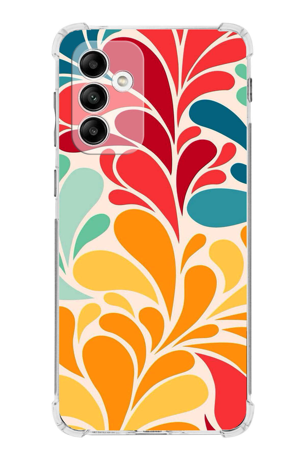 Samsung Galaxy M23 Uyumlu Retro Color 5 Baskılı Şeffaf Köşe Korumalı Antişok Kılıf