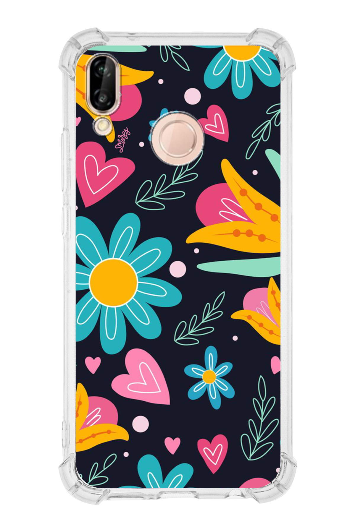 Huawei Mate 20 Lite Uyumlu Retro Color 1 Baskılı Şeffaf Köşe Korumalı Antişok Kılıf