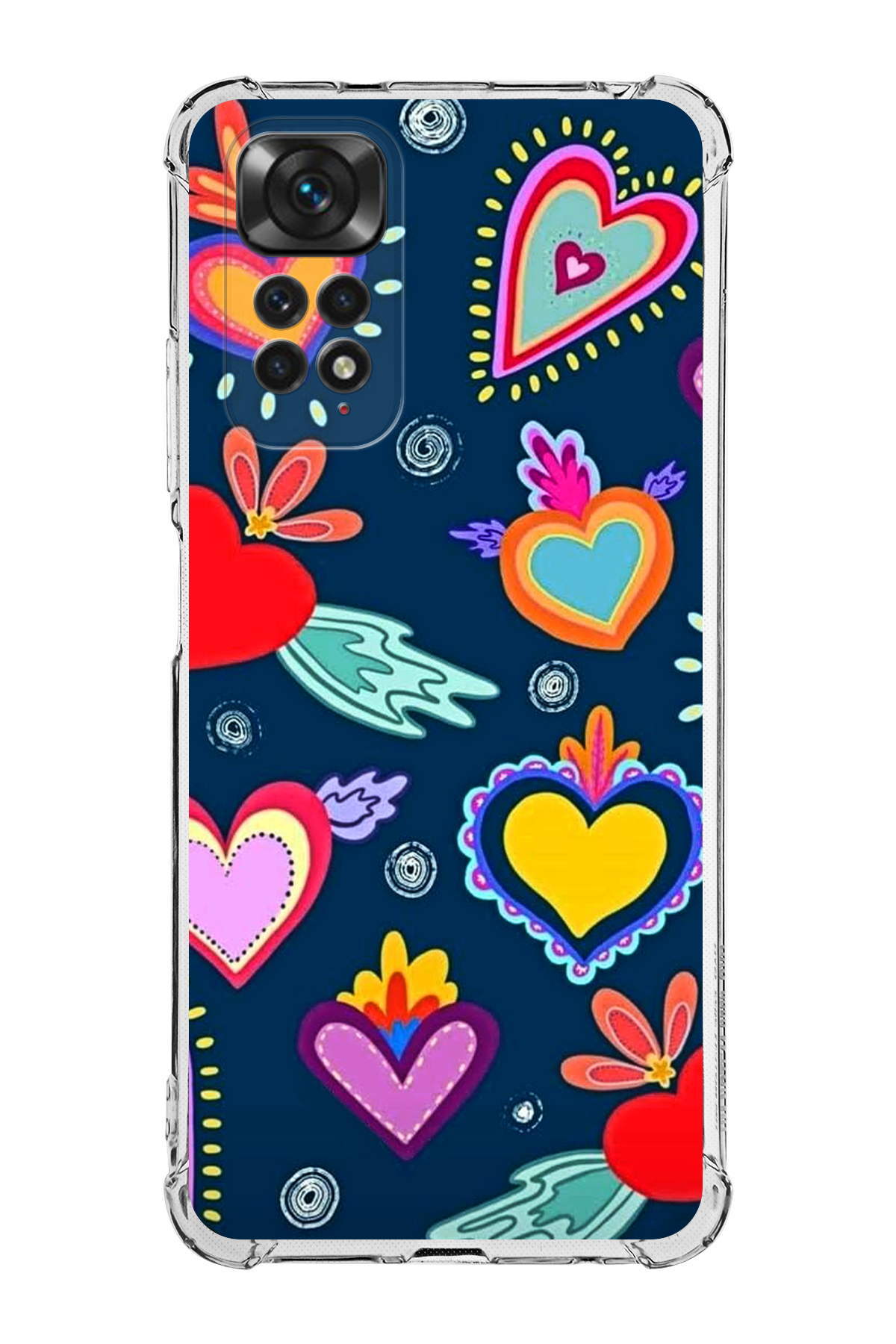 Xiaomi Redmi Note 11 Pro Uyumlu Retro Color 3 Baskılı Şeffaf Köşe Korumalı Antişok Kılıf