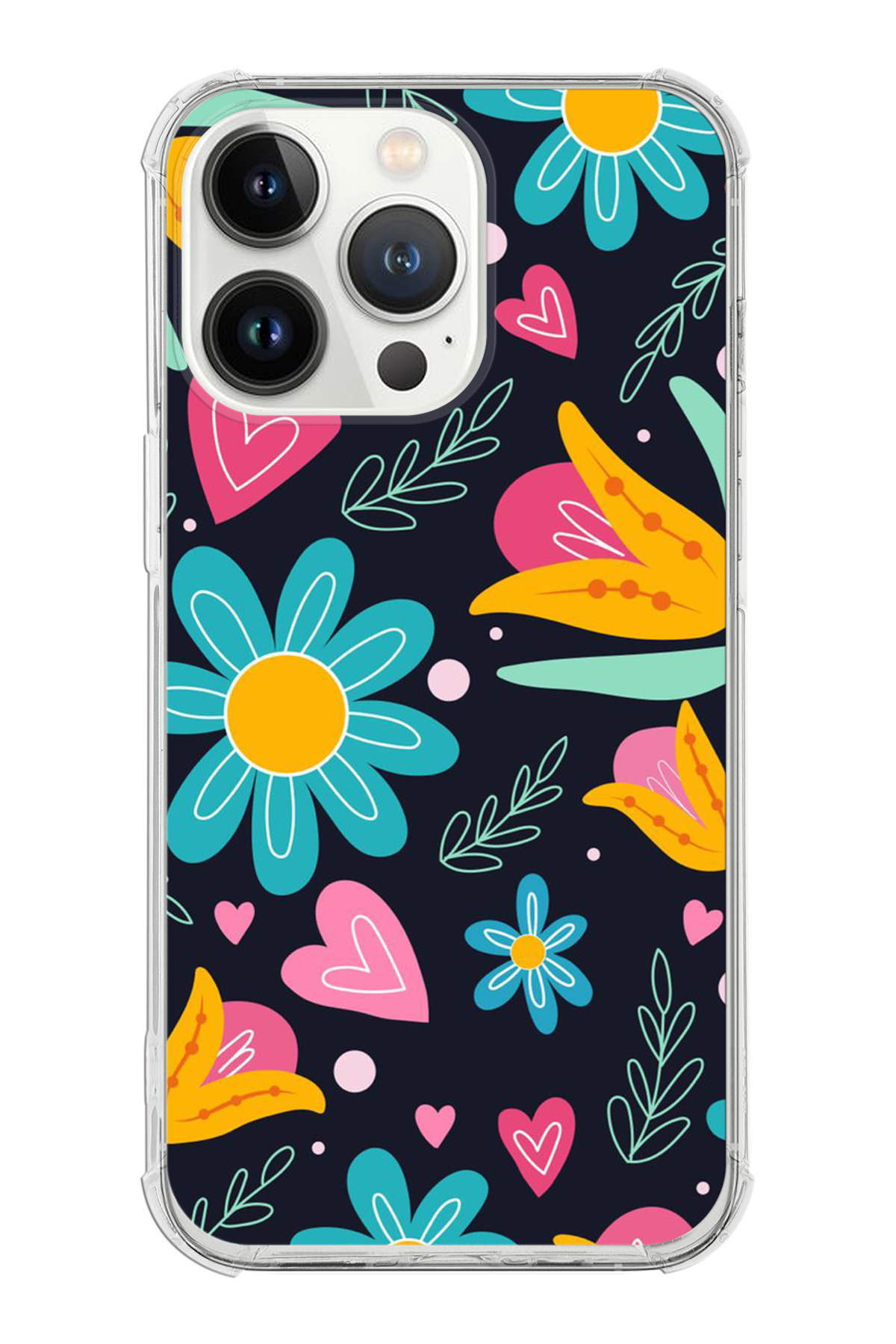 Apple iPhone 13 Pro Max Uyumlu Retro Color 1 Baskılı Şeffaf Köşe Korumalı Antişok Kılıf