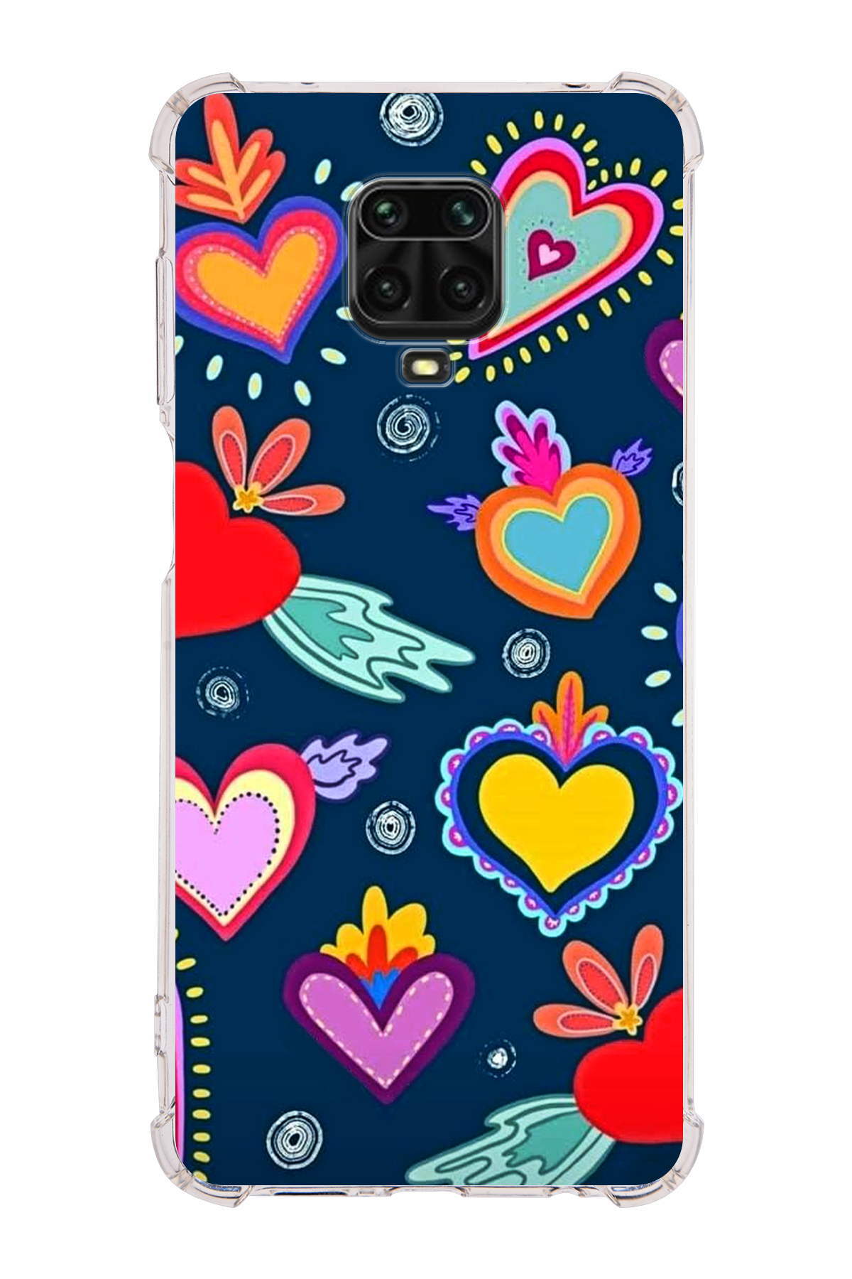 Xiaomi Redmi Note 9 Pro Uyumlu Retro Color 3 Baskılı Şeffaf Köşe Korumalı Antişok Kılıf