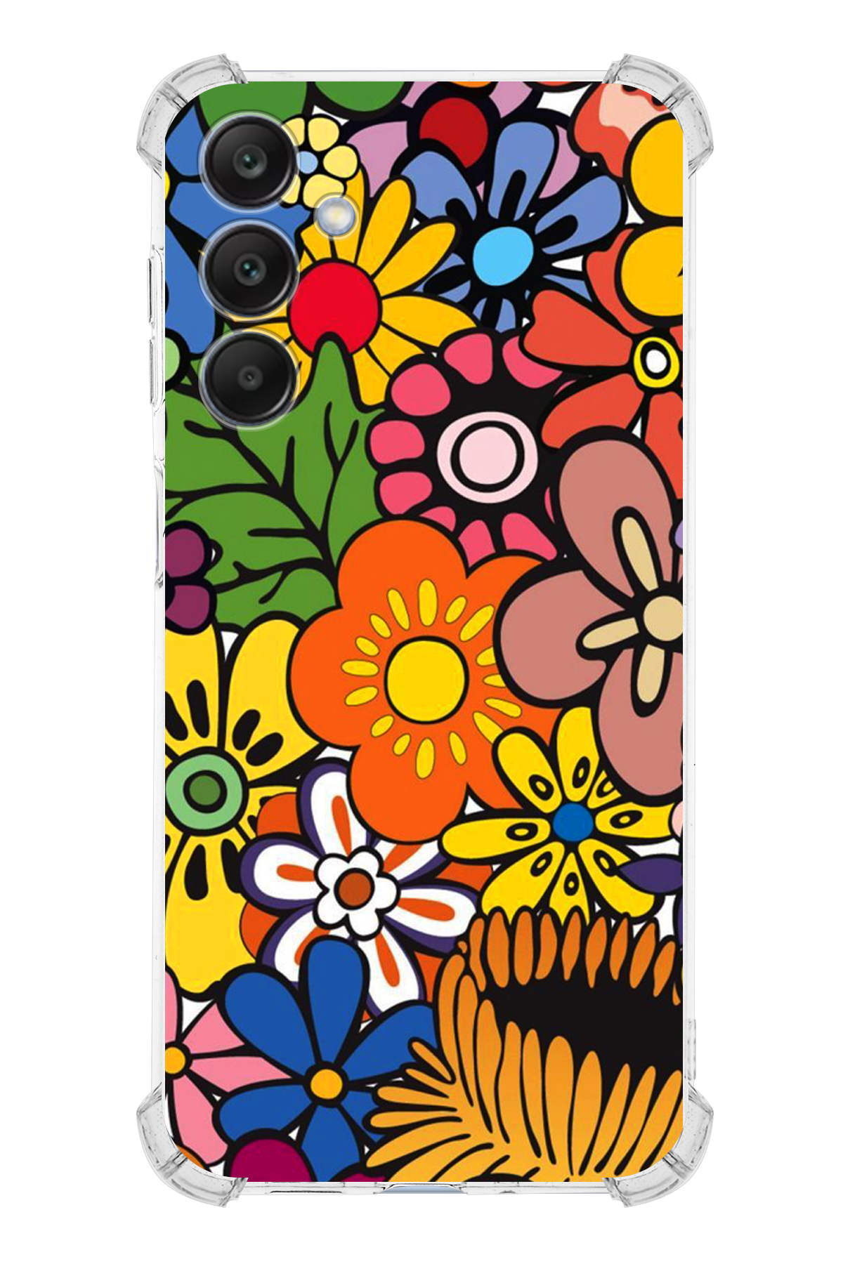 Samsung Galaxy A25 Uyumlu Retro Color 2 Baskılı Şeffaf Köşe Korumalı Antişok Kılıf