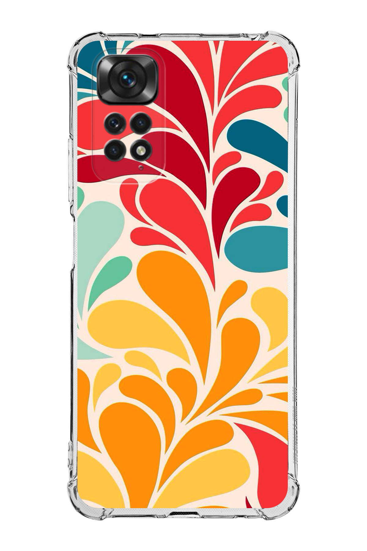 Redmi Note 11 Uyumlu Retro Color 5 Baskılı Şeffaf Köşe Korumalı Antişok Kılıf