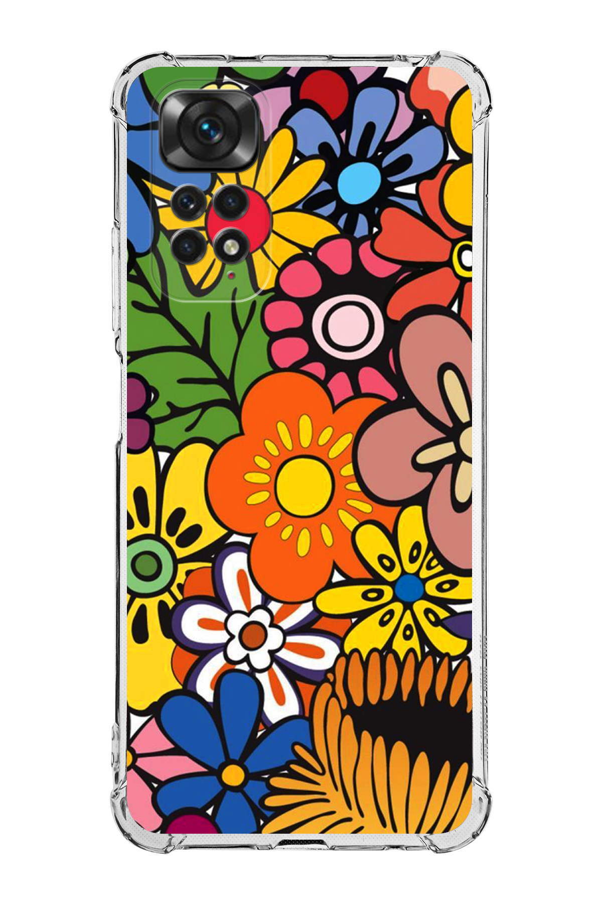 Xiaomi Redmi Note 11 Pro Uyumlu Retro Color 2 Baskılı Şeffaf Köşe Korumalı Antişok Kılıf