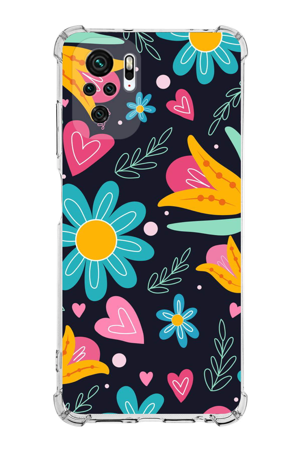 Redmi 10 Uyumlu Retro Color 1 Baskılı Şeffaf Köşe Korumalı Antişok Kılıf