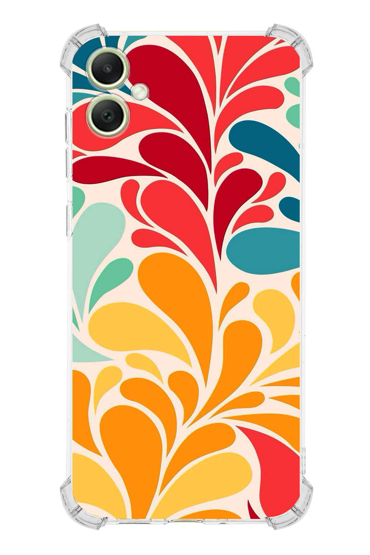 Samsung Galaxy A05 Uyumlu Retro Color 5 Baskılı Şeffaf Köşe Korumalı Antişok Kılıf