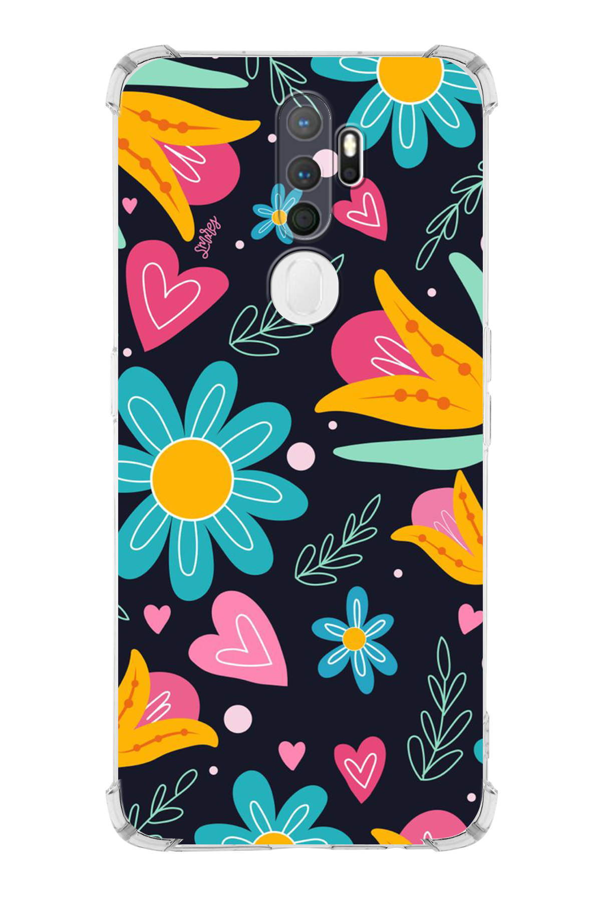 Oppo A9 2020 Uyumlu Retro Color 1 Baskılı Şeffaf Köşe Korumalı Antişok Kılıf